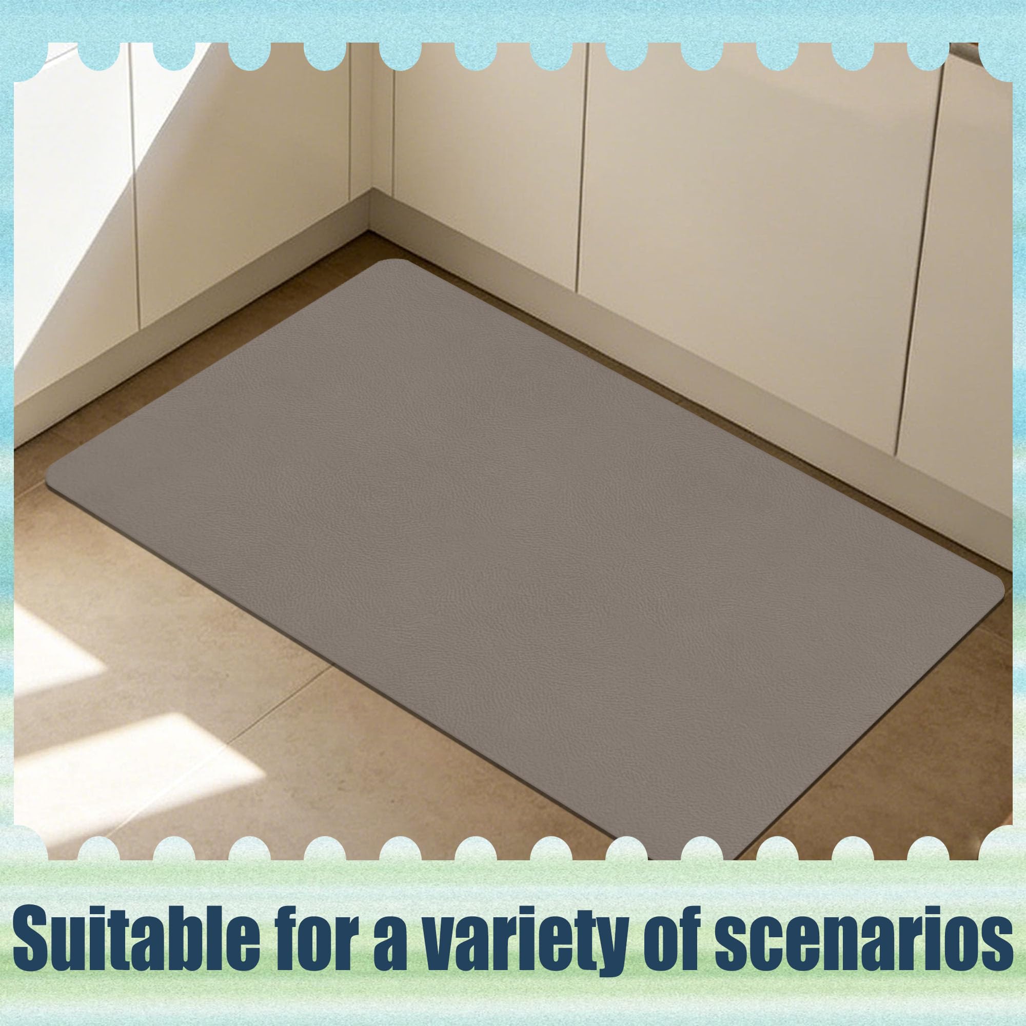 Alfombrilla Diatomita 50 x 115 cm Super Absorbente Alfombrilla de Ducha de Secado Rápido Higiénico y Funcional para Bañera, Ducha, Cuarto de Baño y Cocina, marrón