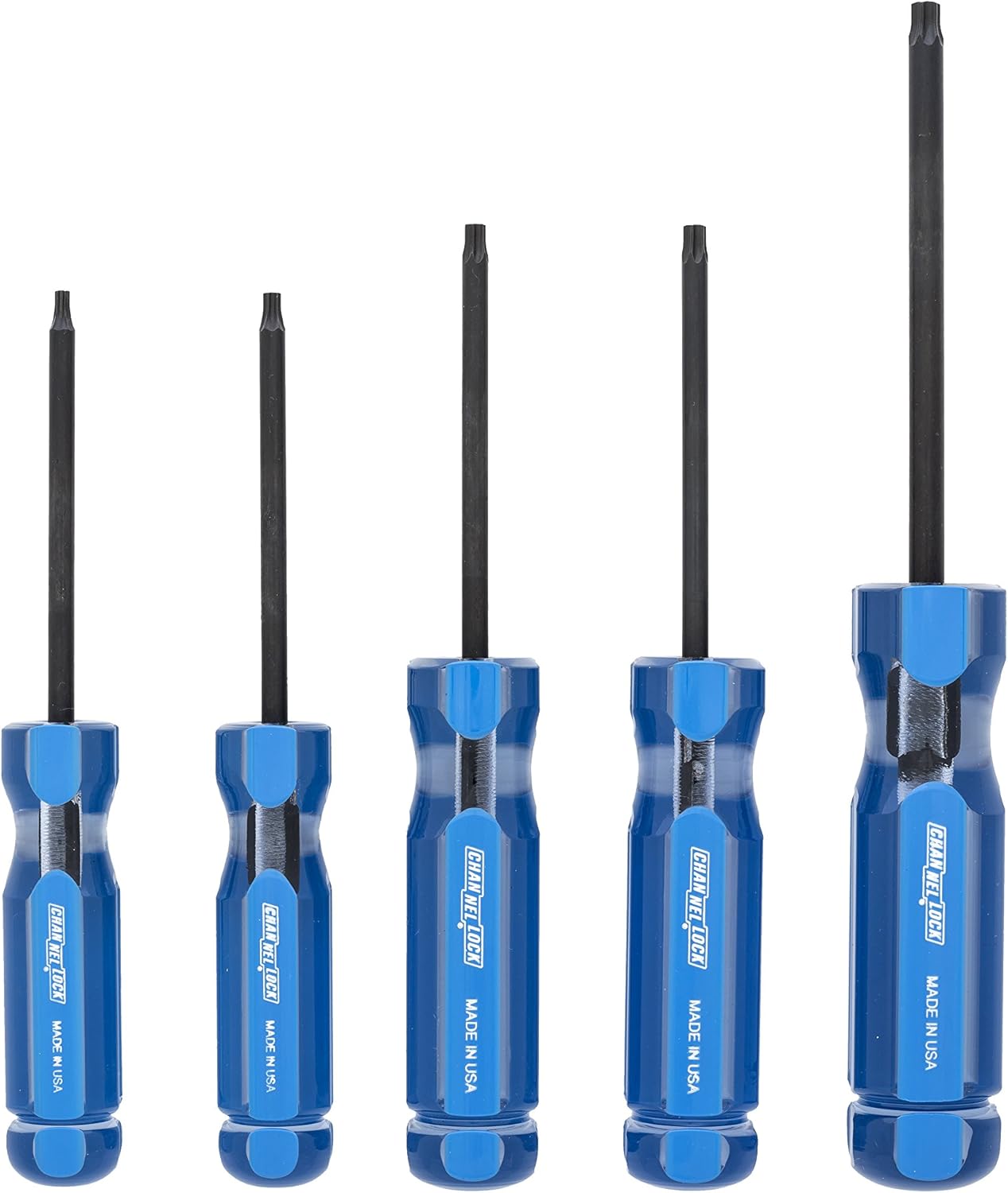 Channellock Torx Screwdriver Set TS-5A - Ergonomic, Precision Machined Tip - 5 Piece