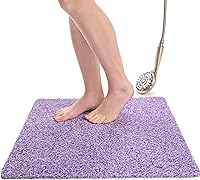 Vista 13 de ENKOSI Alfombra antideslizante para ducha y baño Loofah - Comodidad acolchada suave - Sin ventosas para bañeras lisas o texturizadas - Drenaje