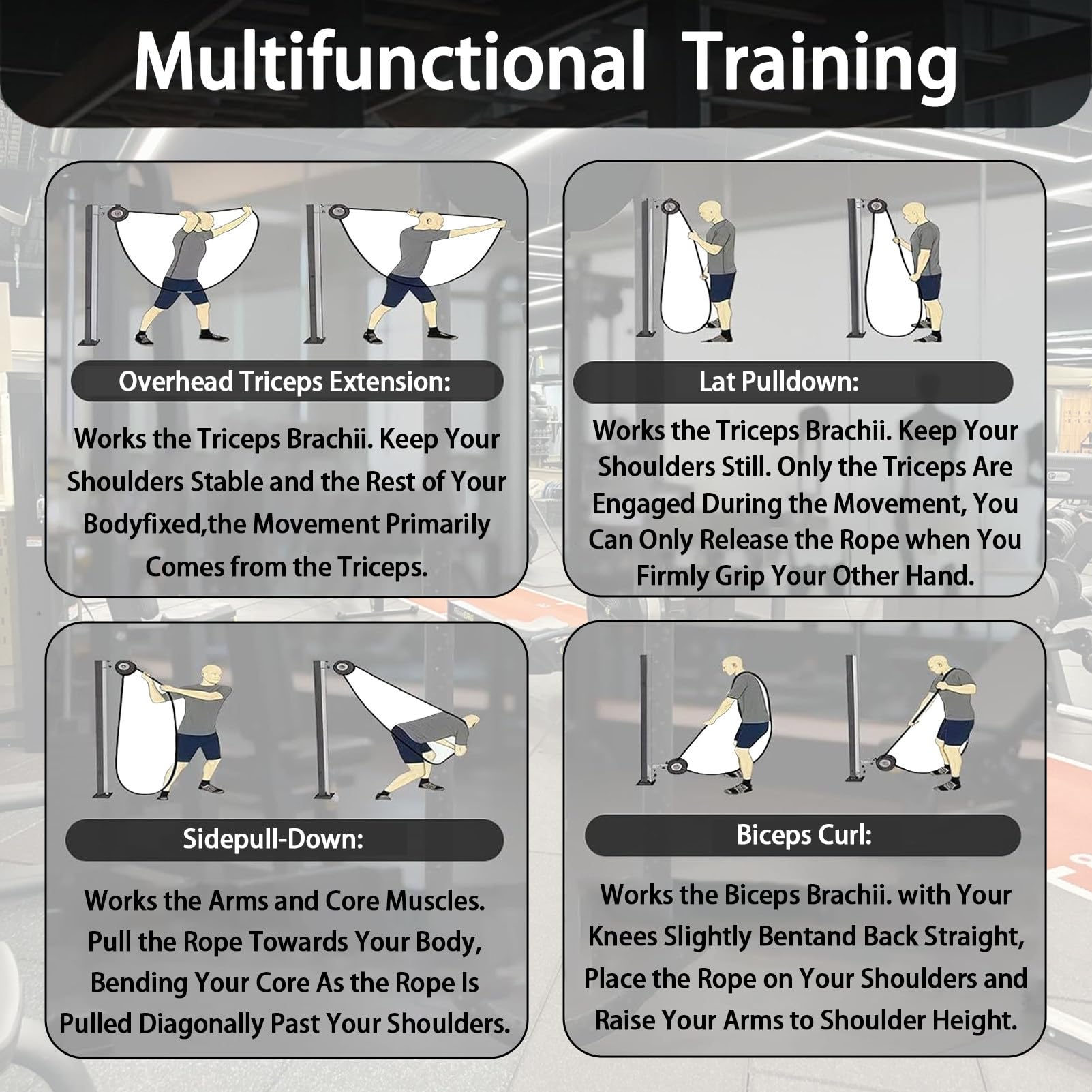 Fitness Seiltraining - Endlos-Seiltrainer mit verstellbarem Widerstand für Home Gym Workouts - Ganzkörper-, Cardio-, Krafttraining