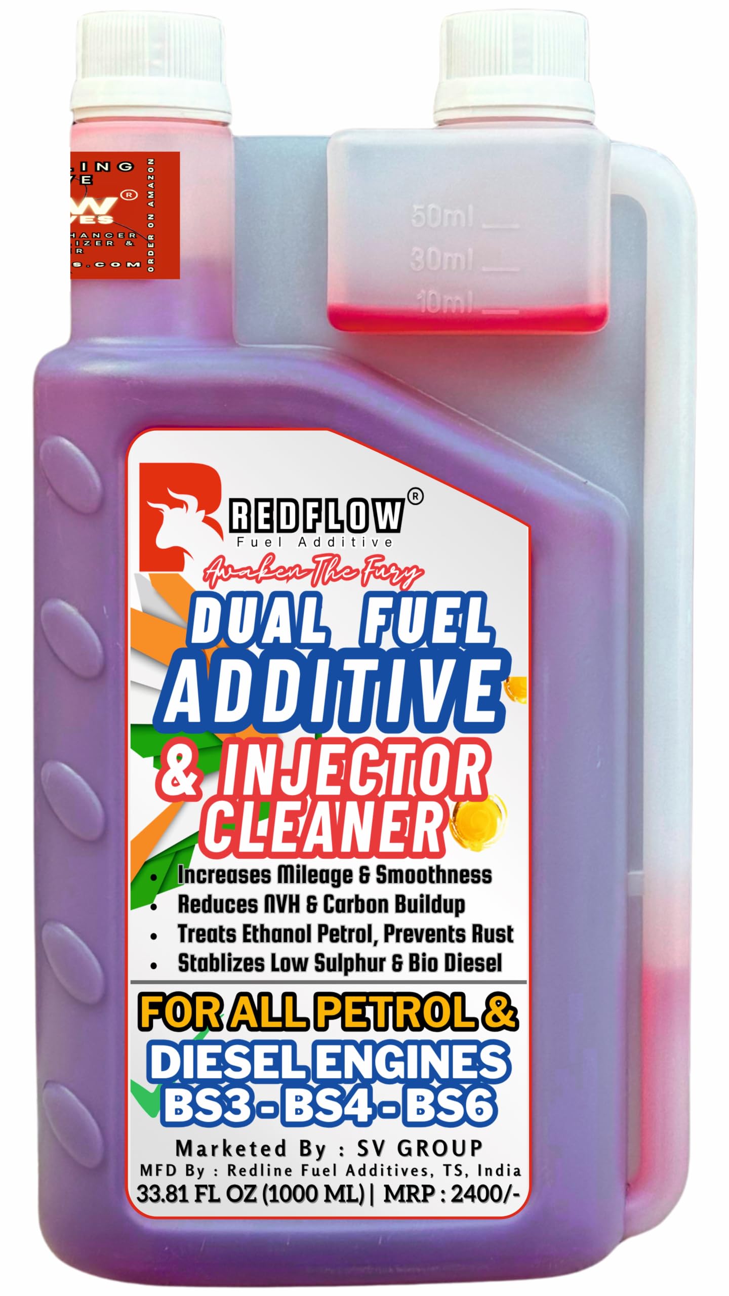 Red Flow Diesel & Petrol Additive | Injector Cleaner (1000ML), Treats 200L Diesel & 350L Petrol, for All Cars, Bikes, Scooters. Keeps Engine Clean, Improves Engine Smoothness, Fuel Economy & Pickup.-image-10