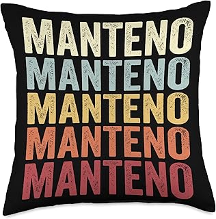 Manteno Illinois Manteno IL Retro Vintage Text Throw Pillow, 18x18, Multicolor