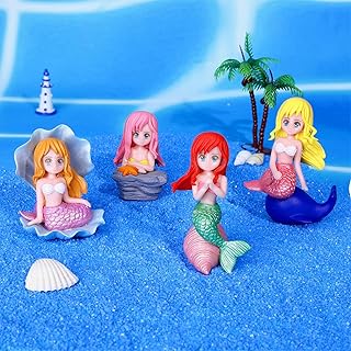 4pcs Miniature Mermaid Figurines, Mini Mermaid for Fairy Garden Accessor...