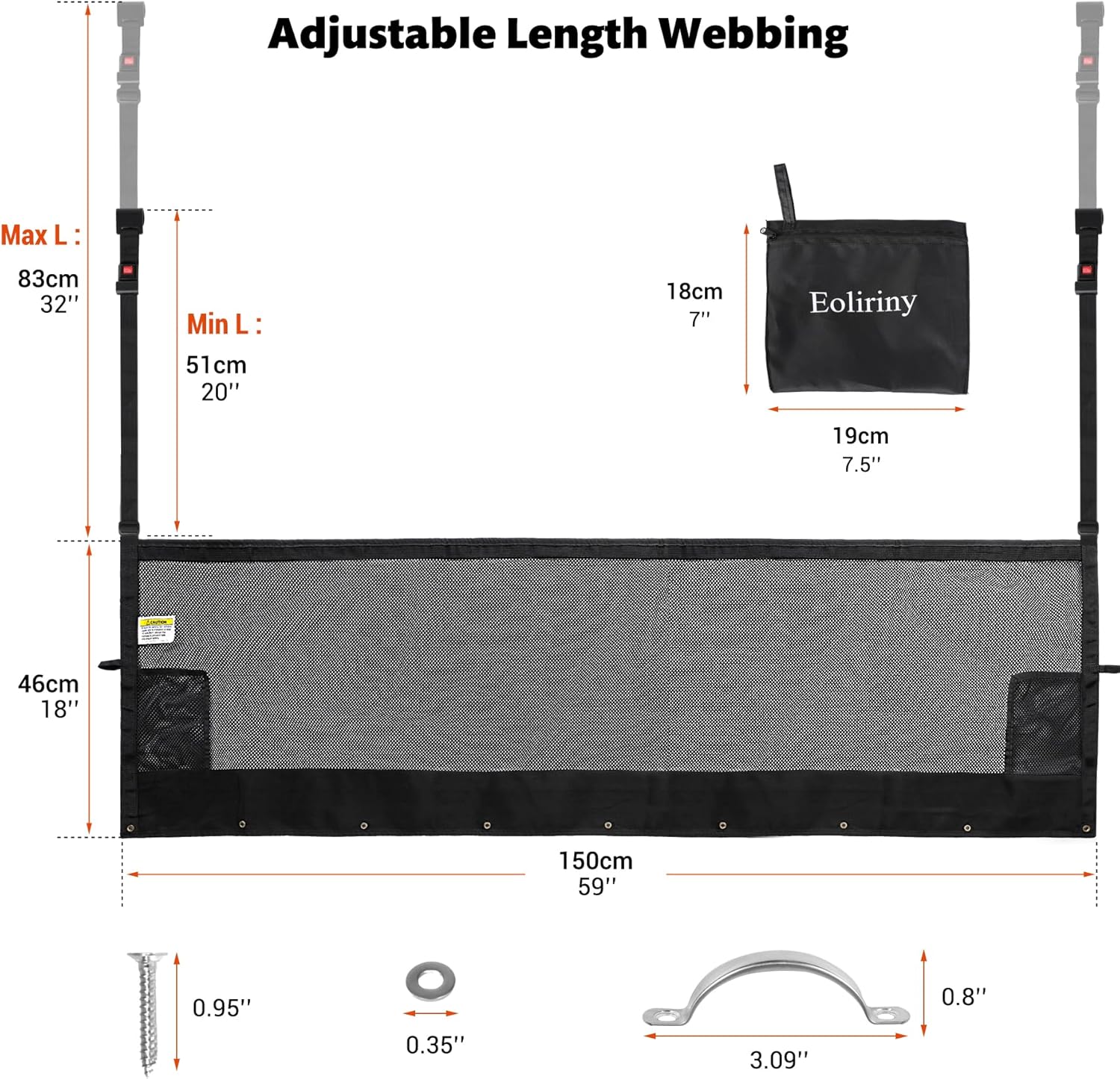 59" x 18" Campers & RV & Bunk Bed Safety Net with Quick Release Seat Belt Buckles,Adjustable Bunk Bed Netting for Family Travel, Motorhome, Trailer, Fifth Wheels RV Bedding Accessories Mesh Barrier