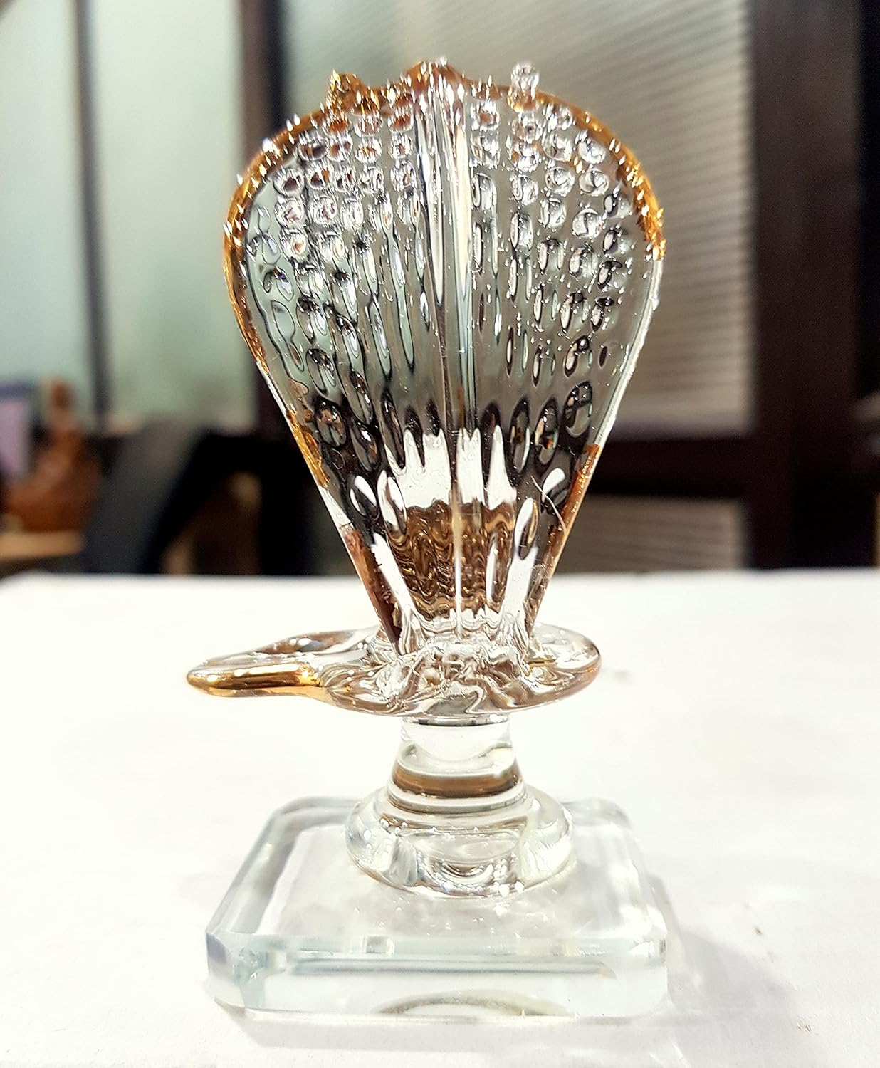 Glass Shiva Lingam Shiv Ling Idol Murti for Daily Pooja Purpose, and Home Decor.