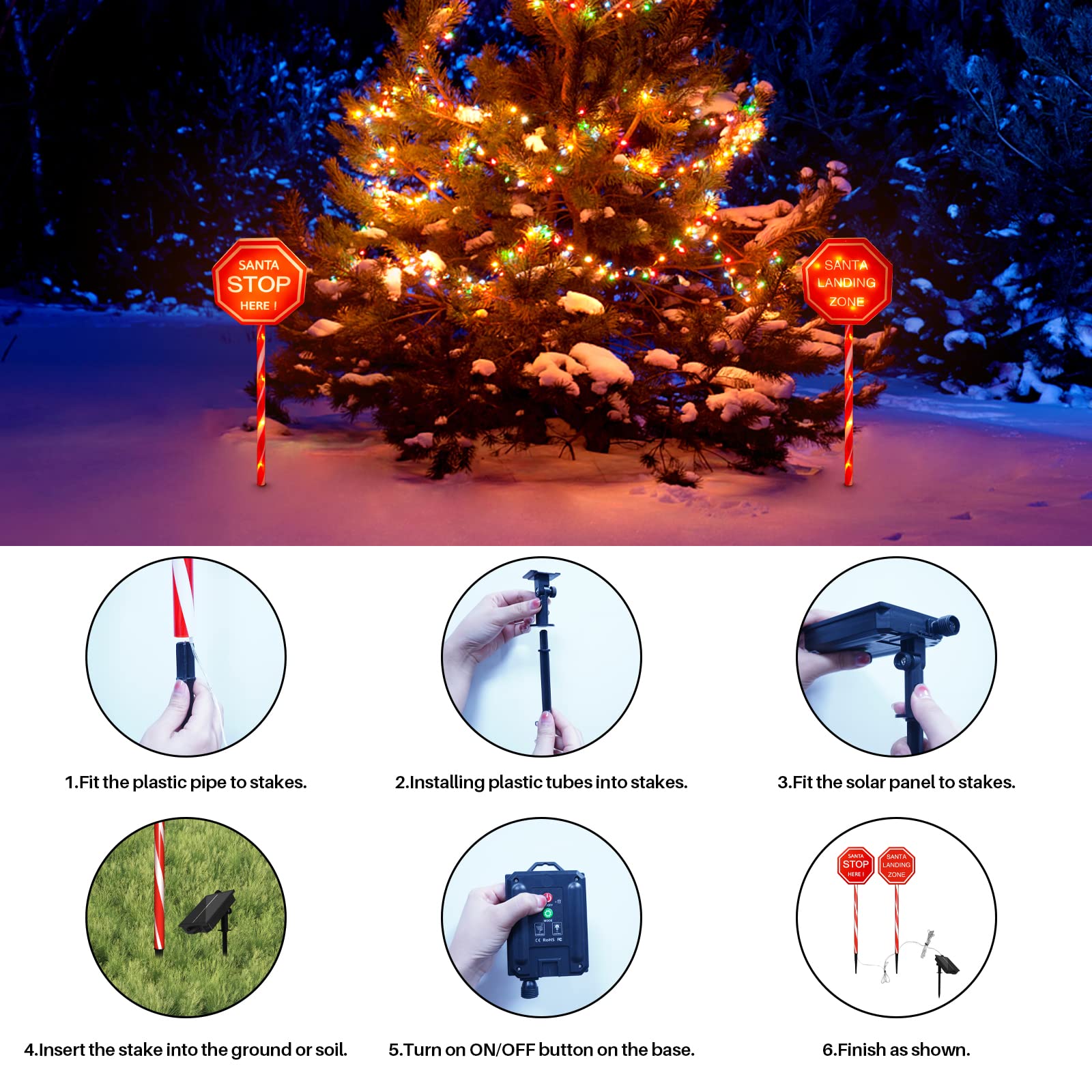 クリスマス デコレーション アウトドア クリスマス ヤードサイン ホリデー装飾 Amazon.co.jp: 屋外クリスマスデコレーションサインライト - 8