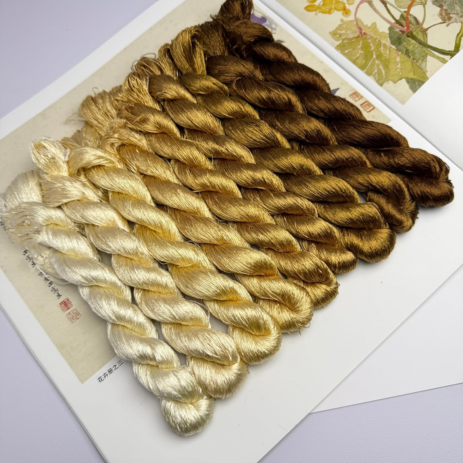 100% Mulberry Silk Embroidery Thread 9 Colors 110m Each (62) image 2