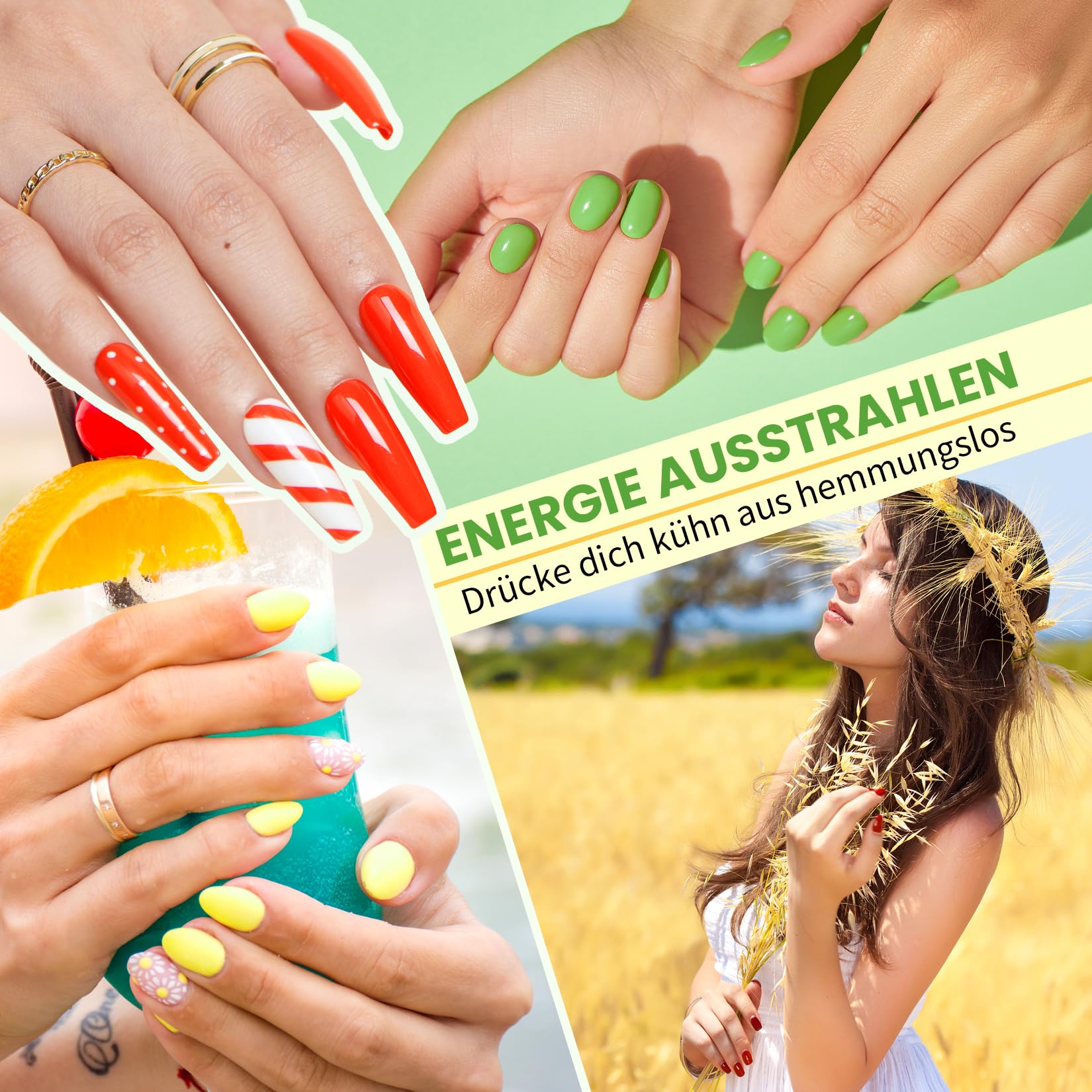 Phoenixy 60 Stück U V Nagellack Set, 54 Farben Nagelset Gelnägel Starterset mit 48W U V/LED Nagellampe Gelnägel Starterset mit Unterlack Überlack Geschenk für Frauen