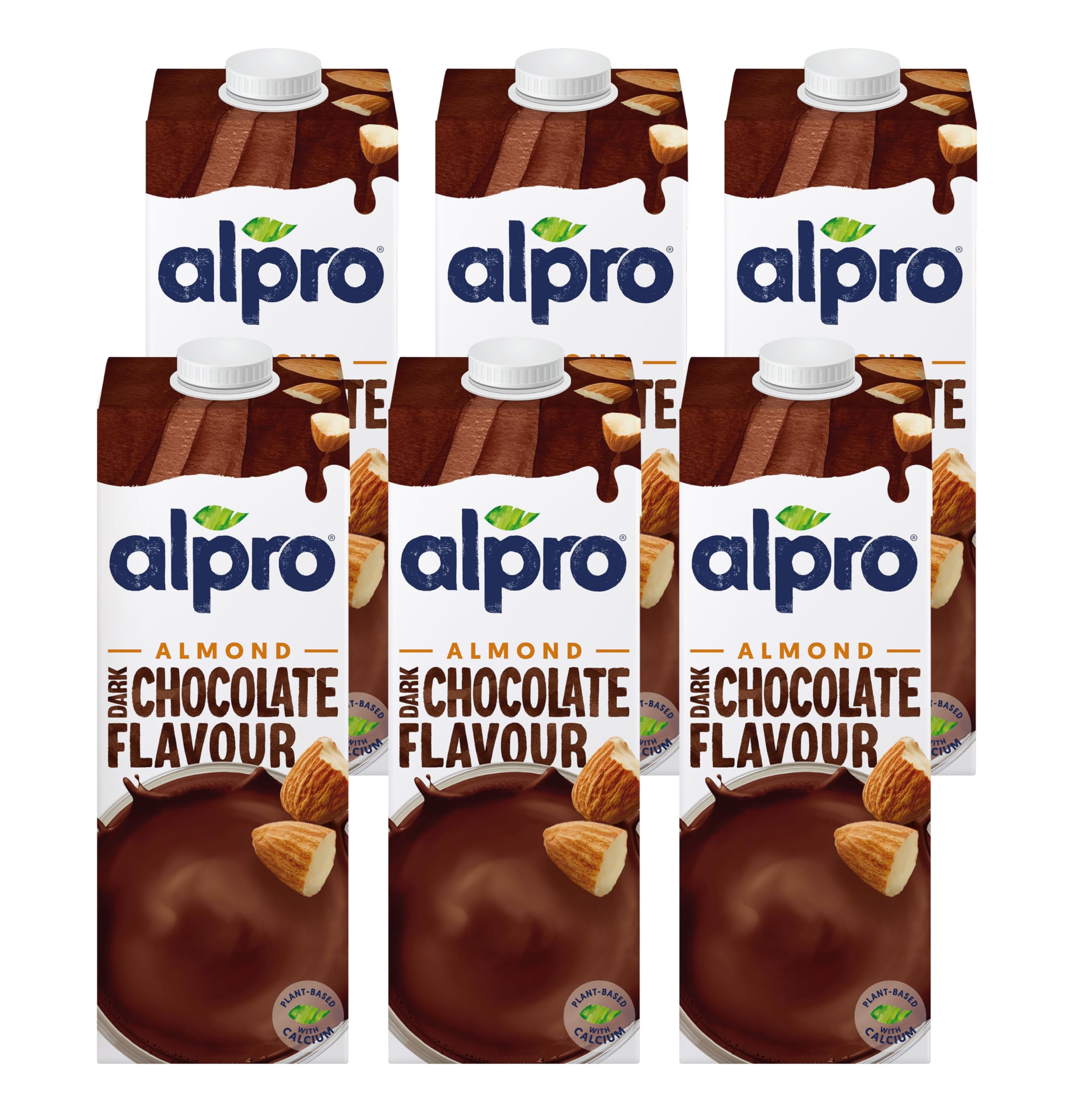 Almond Milk Dark Chocolate 100% Plant Based And Dairy Free, Suitable For Vegans, Naturally Free From Lactose - 6x1L