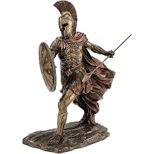 US 11.38 Inch Achilles with Spear and Shield Cold Cast Bronze Figurine