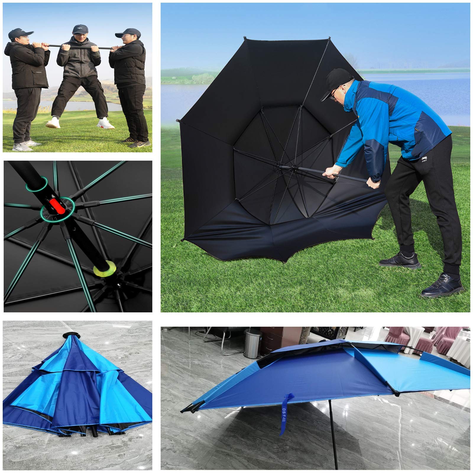 Duży Parasol Wędkarski Parasol Przeciwsłoneczny, Odchylany O 360 Stopni Nowy, Zagęszczony Filtr Przeciwsłoneczny Parasol Przeciwburzowy Do Wędkowania, Biwakowania, Gry W Golfa I Zajęć Na Świeżym Pow