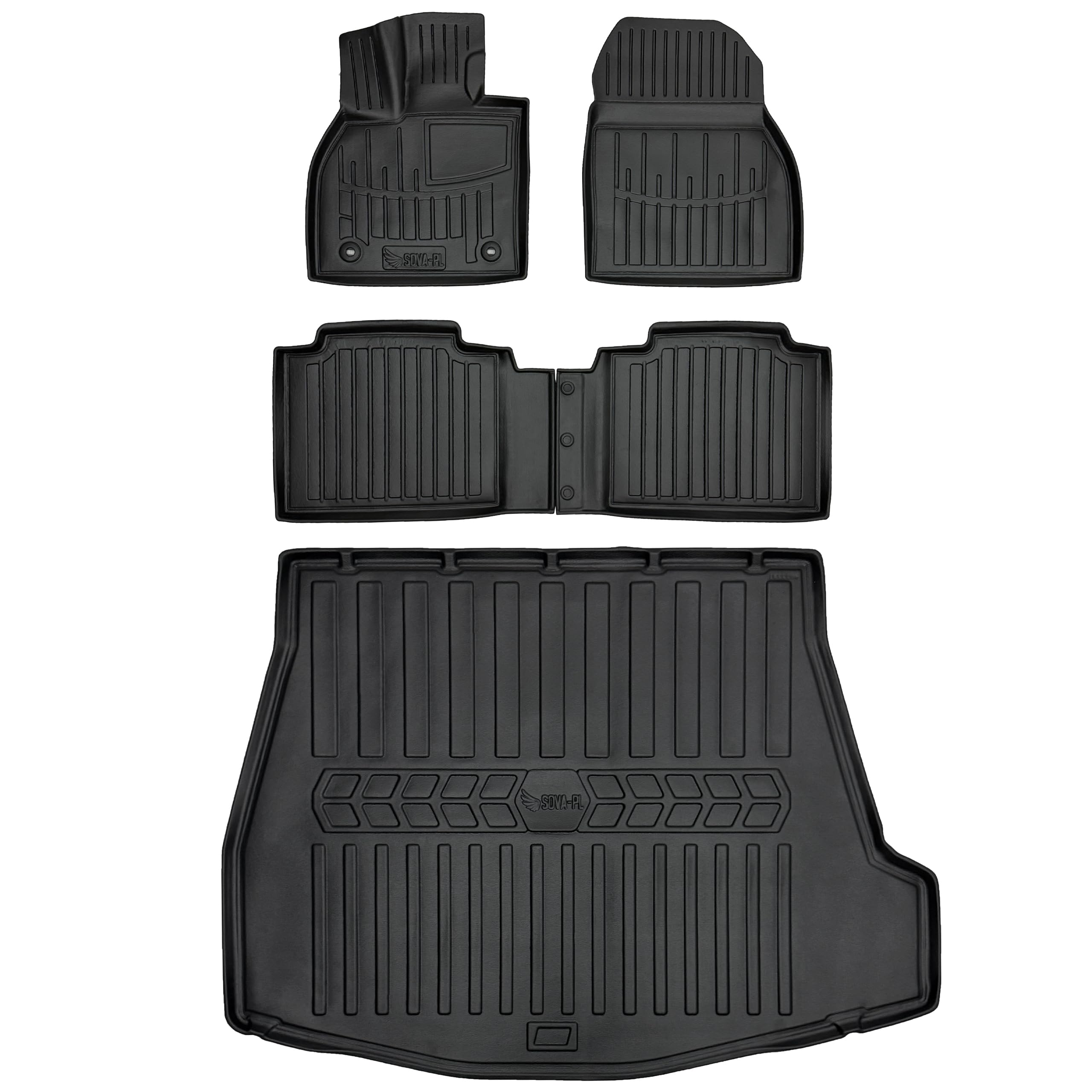 Gumowy zestaw dywaniki i mata pasujące do Toyota bZ4X EA10 (od 2023) z subwooferem, w=>