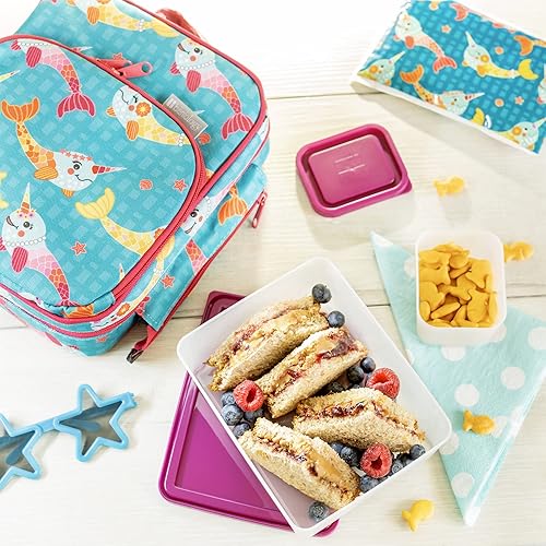 Miniatura 2 de Bentology Lonchera Inuslated con bolsillo para aperitivos y soporte para botella de agua, lonchera para niños y niñas que mantiene la comida