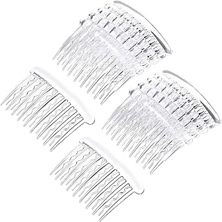 Gejoy 12 Pack Transparent Tortoiseshell Plastic Side Hair Combs - Secure Hold for Fine Thin Hair, DIY Accessories