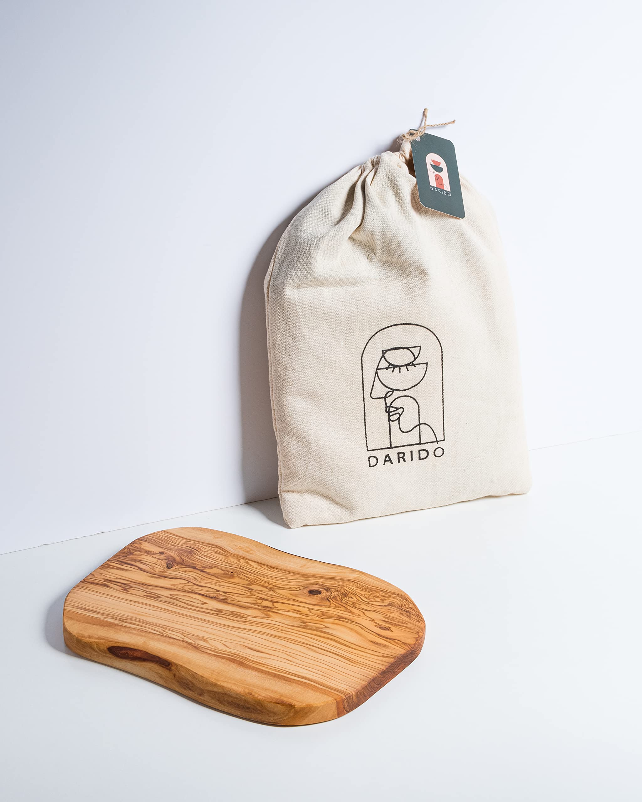 Planche à Découper Rustique Bois d'Olivier Naturel Réversible Fait à la Main, 30 x 18 cm, Plateau de Service, Planche à Petit Déjeuner, Planche Bois Brut Pour Table, Plateau en Bois Apéro