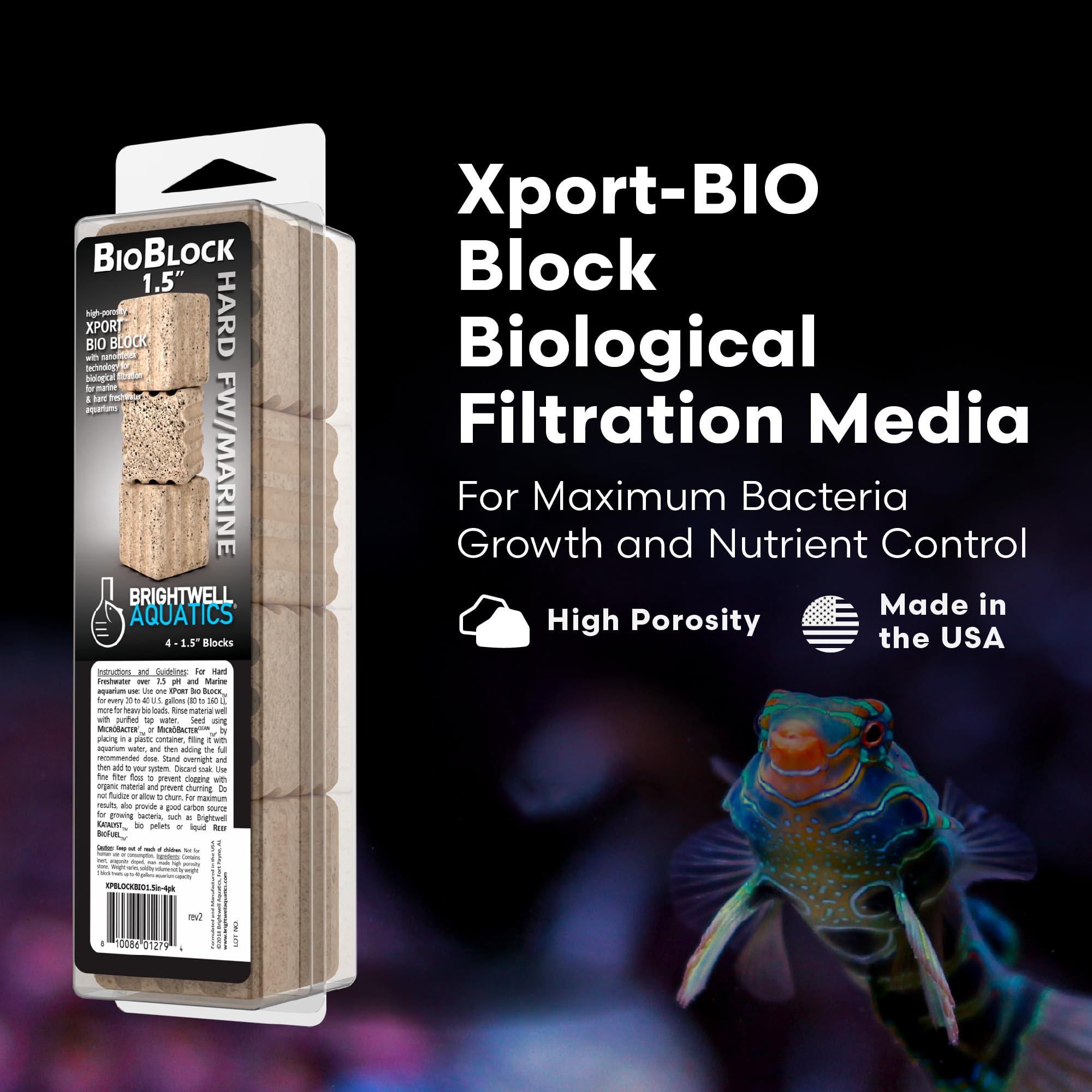 Brightwell Aquatics - Xport-BIO Block Aquarium Filter - Biological