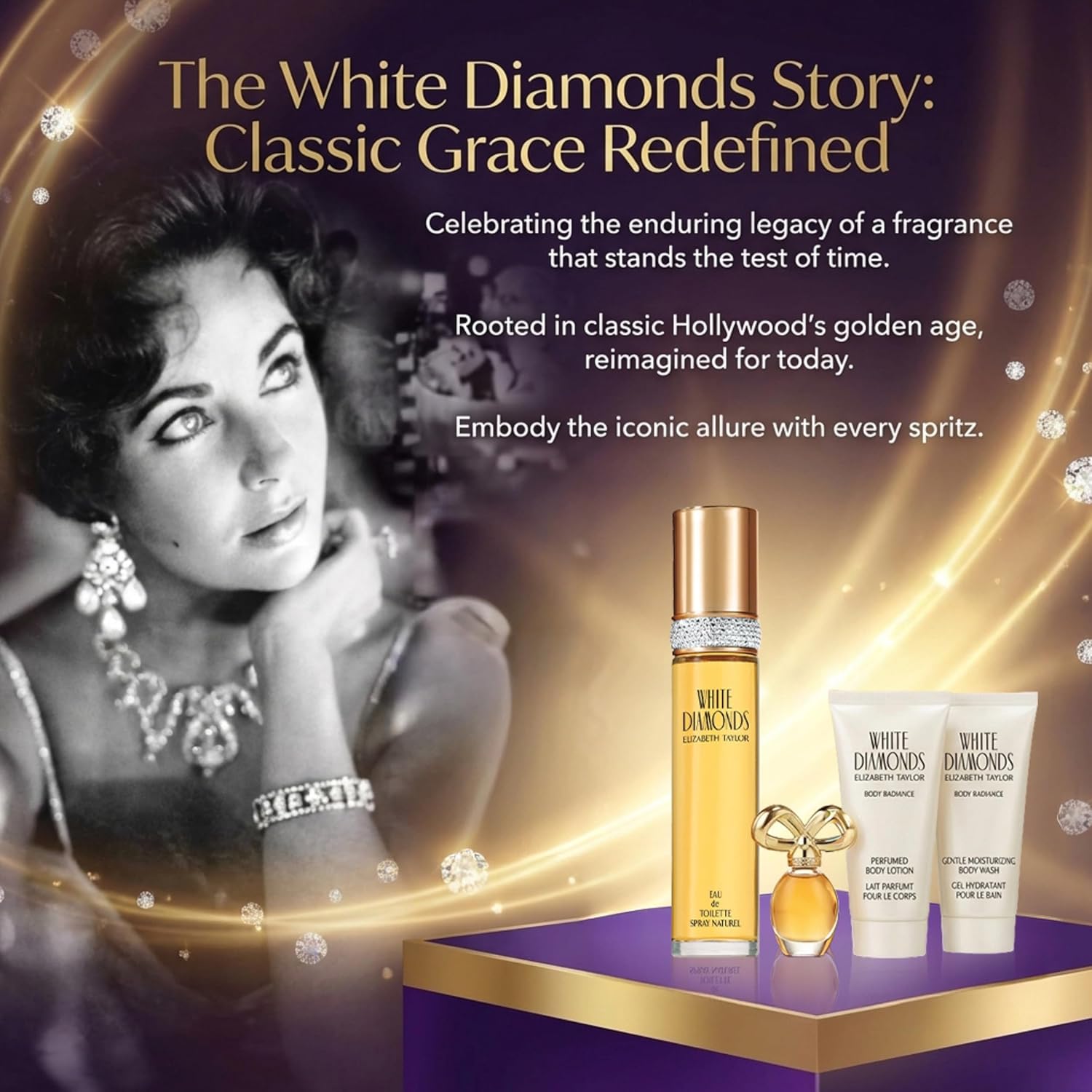 Elizabeth Taylor White Diamonds Ladies Gift Set With Spray, Body Lotion, Body Wash & Perfume - Image 8