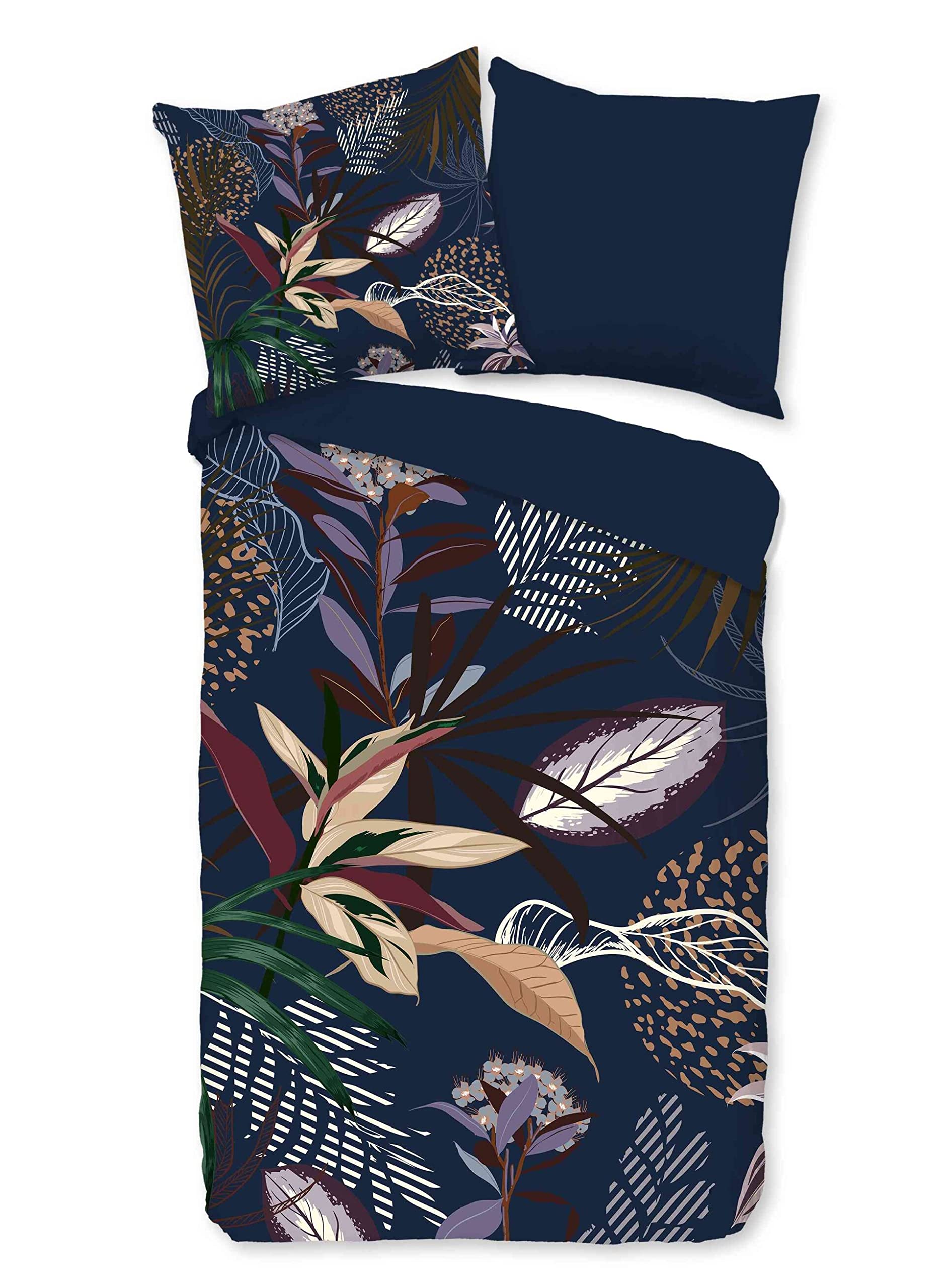 Funda de edredón para Cama Individual de 135x200 azul oscuro modelo 20041