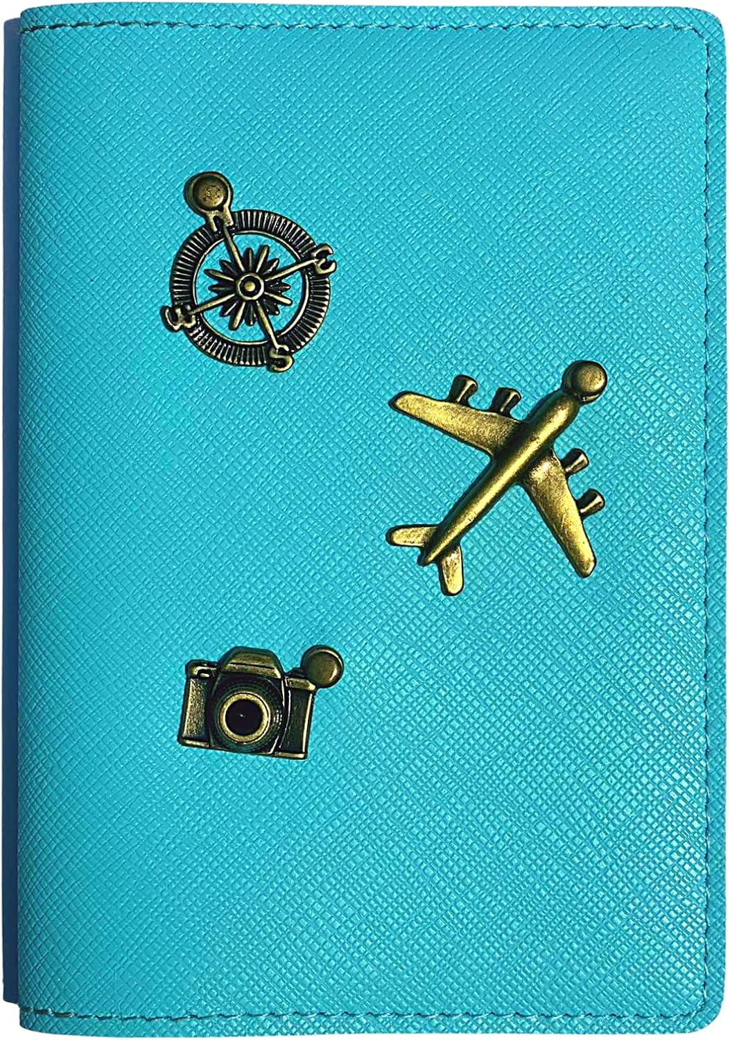 Light Blue Passport Cover, Handmade PU Leather Passport