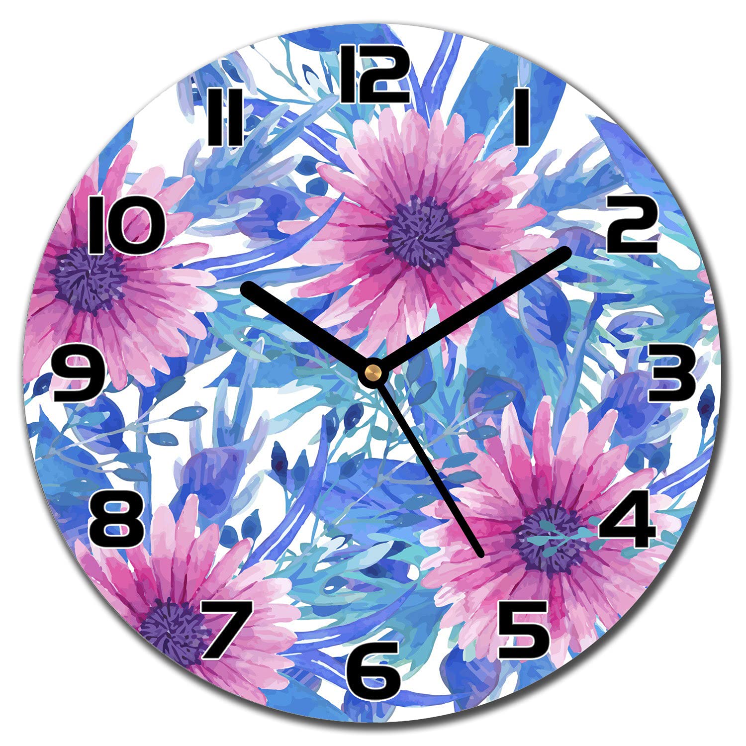 Horloge en verre murale 30 cm Ridfflowers Coloray pour déco salon