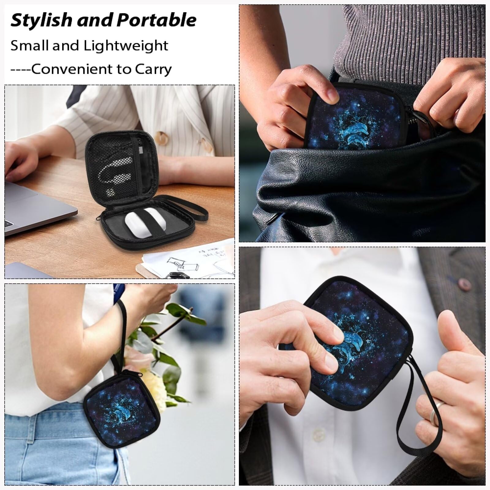 Biyejit Whale - Custodia per cuffie leggera, portatile, organizer per auricolari, accessori digitali per il trasporto di viaggi