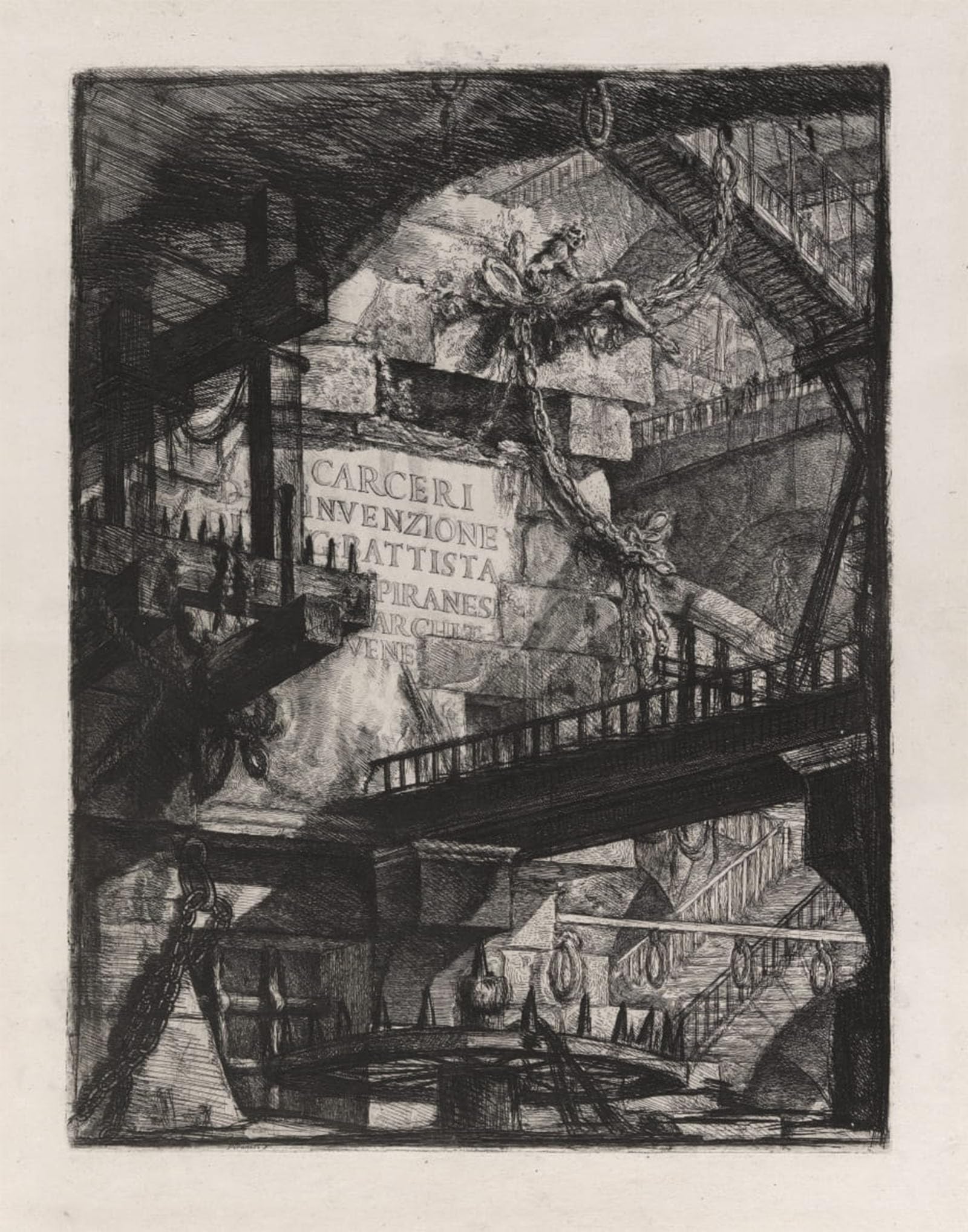 ARTXLXXBN Famous Print Painting Colorful Art Print Title Plate Plate From Carceri by Battista Piranesi Canvas Art Decorations for Home Decor 60x90cm