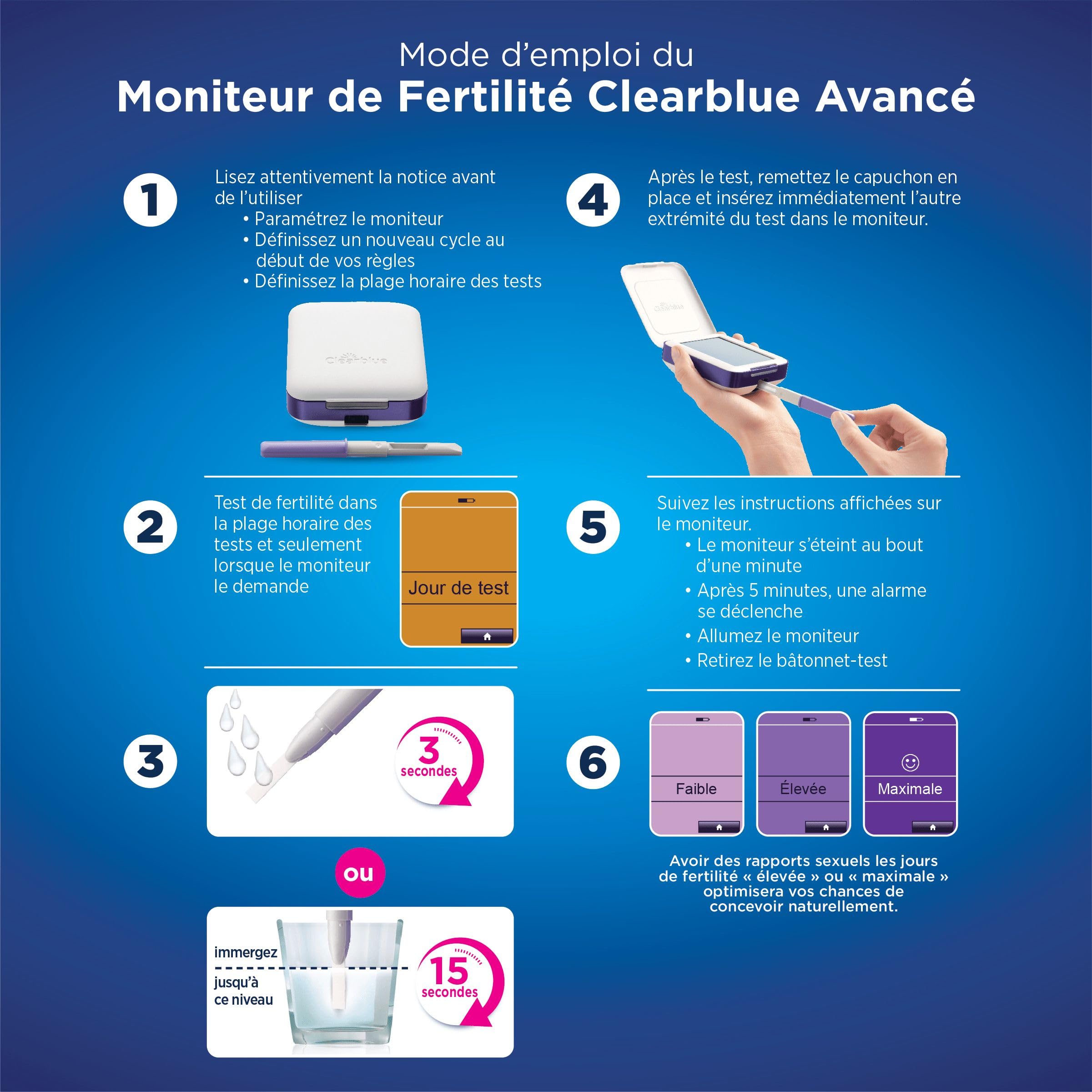 Clearblue Moniteur À Ecran Tactile De Fertilité Avancé, Teste Ovulation & Grossesse, Augmente Vos Chances de Concevoir Naturellement De 89% (Bâtonnets-Tests Vendus Séparément), L'Emballage peut varier