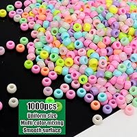 Vista 119 de Coloridas cuentas de plástico para pulseras para hacer joyas, pulseras de amistad, 0.236 x 0.354 in, multicolor para cuentas, trenzar el cabello