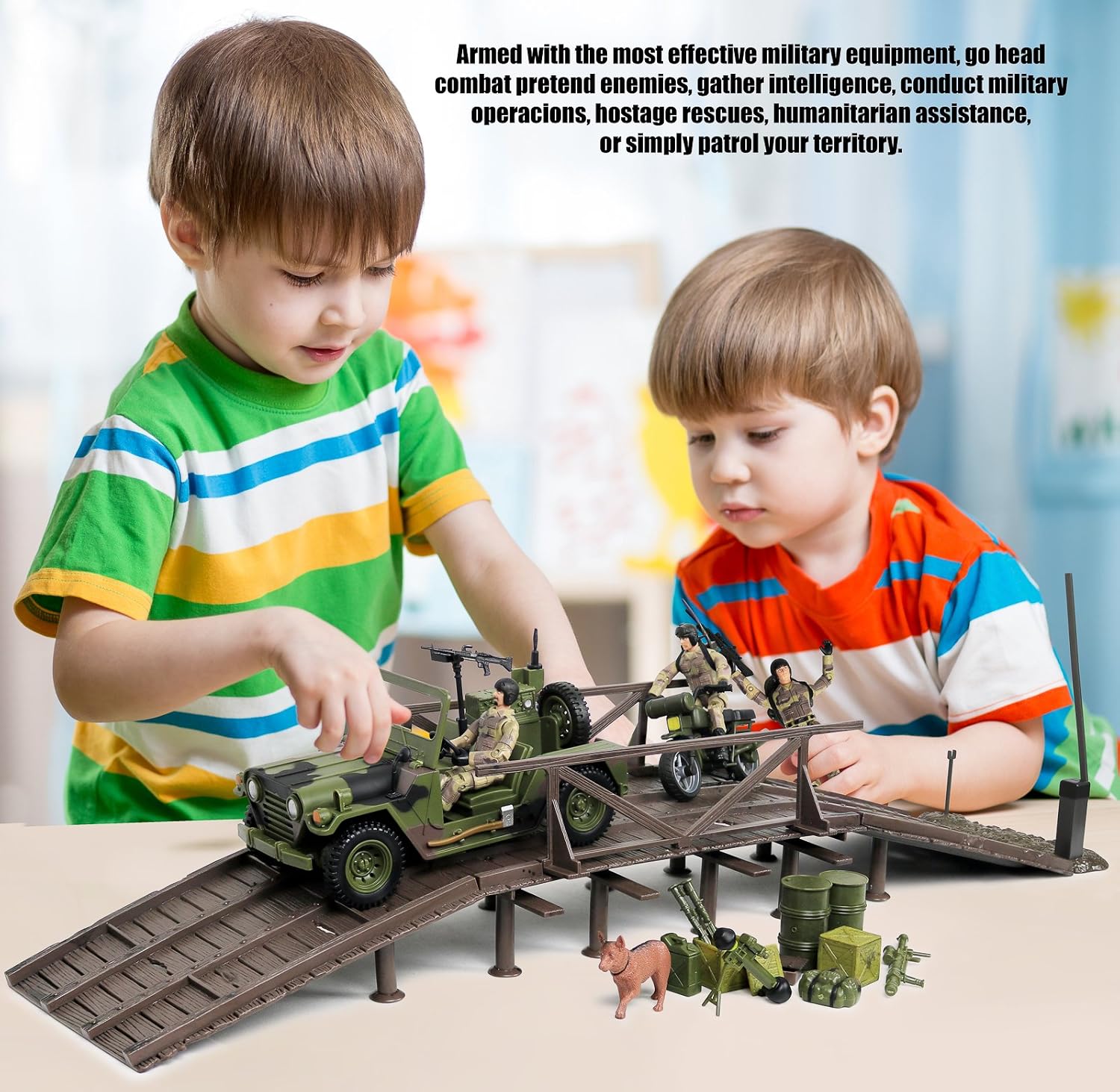 Click N’ Play Military Expeditionary Logistics Engineering Unit 29 Piece Play Set with Accessories.