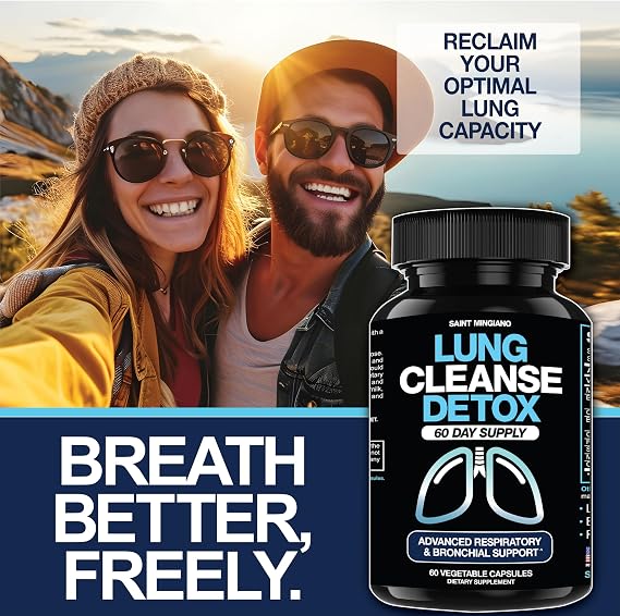 Lung Cleanse Detox, 60 Day Cleanse - Supports Lung Health Within Bronchial & Respiratory Systems - Quit & Stop Smoking Aids - Herbal Detox for Lungs