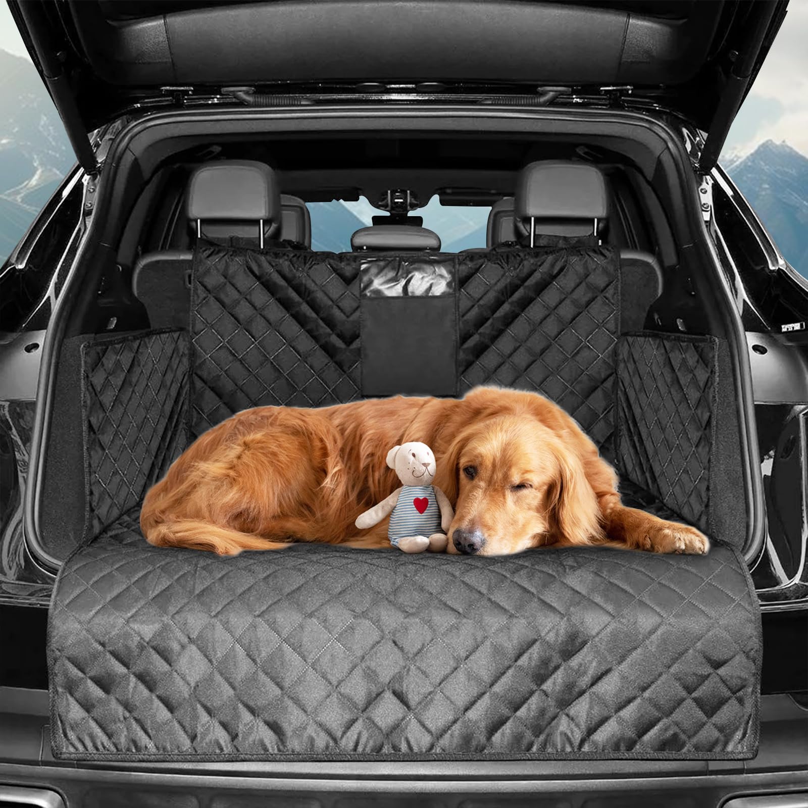 Traxenta telo bagagliaio auto per cani, copri baule auto per cani, universale posteriore bagagliaio fodera, tappetino per cani nel bagagliaio dell'auto, protezione bagagliaio dell'auto per furgoni