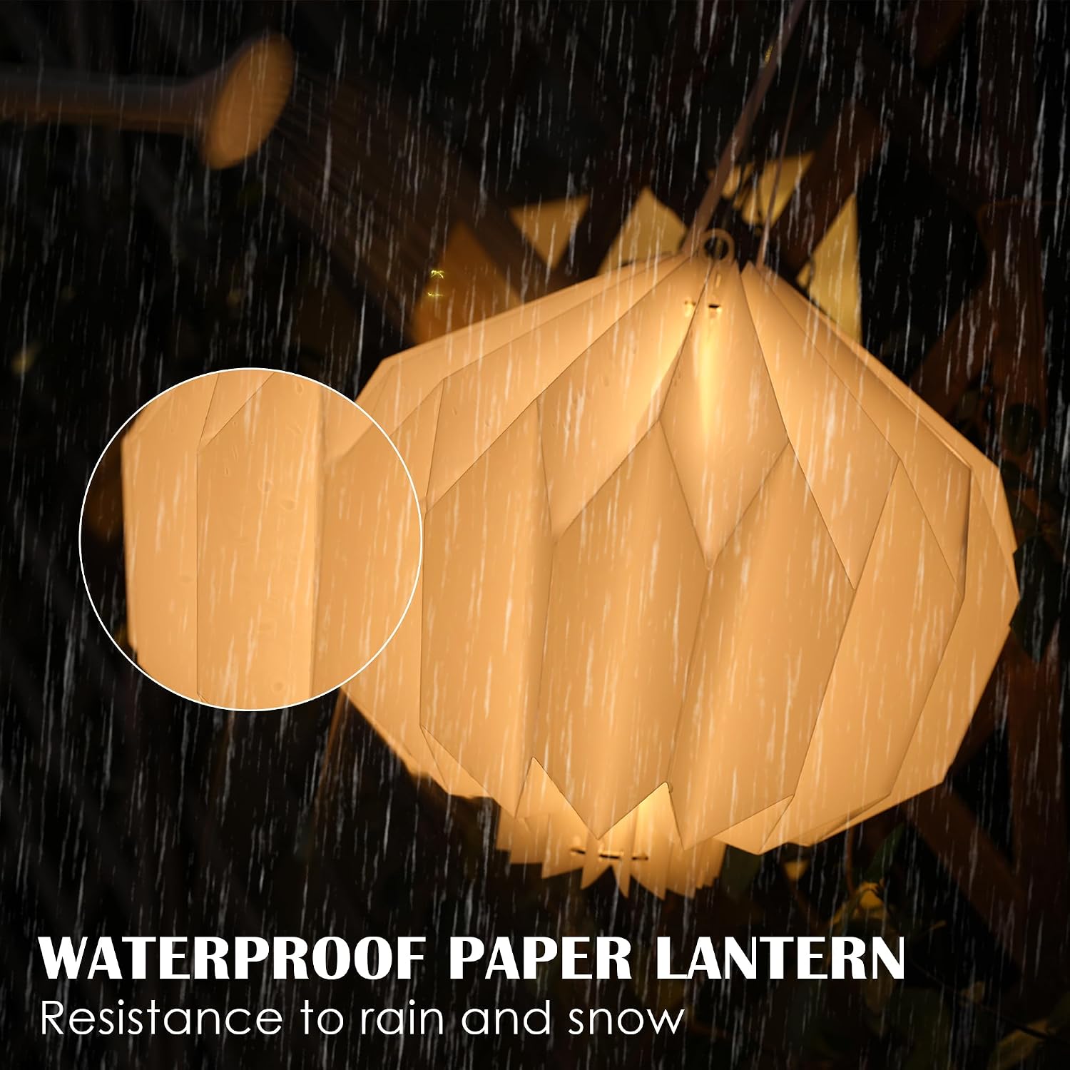 Battery Operated Outdoor Paper Lantern — 2Pack Waterproof Hanging Decorative Light with Remote Timer, Foldable Pendant Paper Lantern for Patio Garden Backyard, Porch Decor