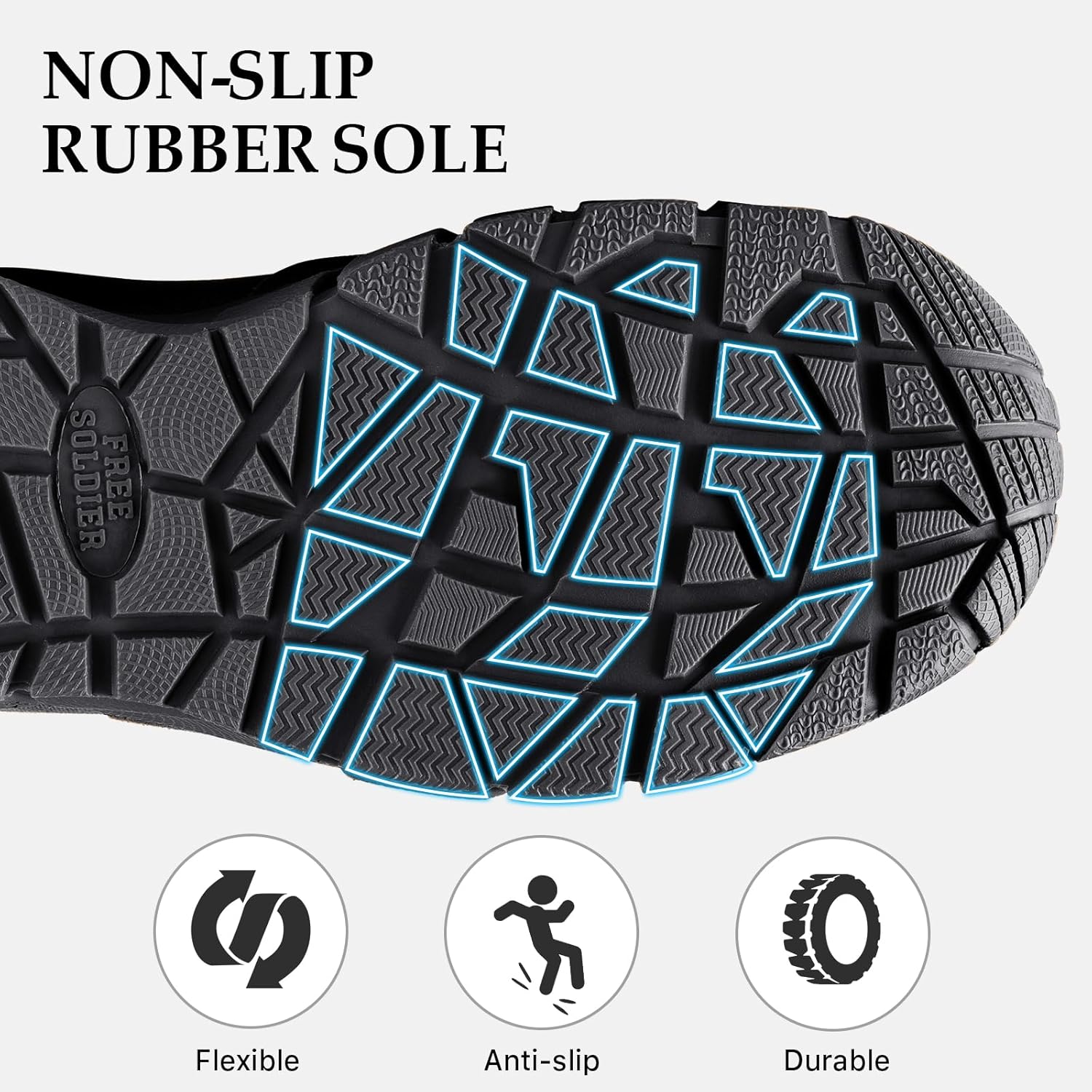 FREE SOLDIER Men's Work Tactical Boots 8 Inches Lightweight Combat Boots Durable Suede Leather Military Boot Desert Boot - Image 4