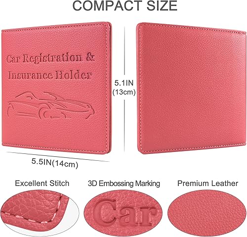 Miniatura 33 de Soporte para registro y seguro de automóvil, de piel sintética de alta calidad, organizador de automóvil, para hombres y mujeres, cartera