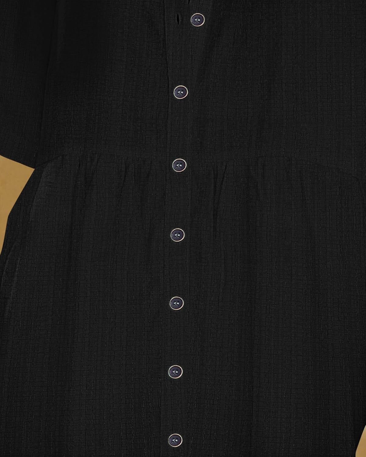 PYGFEMR Women's Summer Dress 2026 Short Sleeve Babydoll Tiered Button Down T Shirts Dresses with Pockets - Image 3