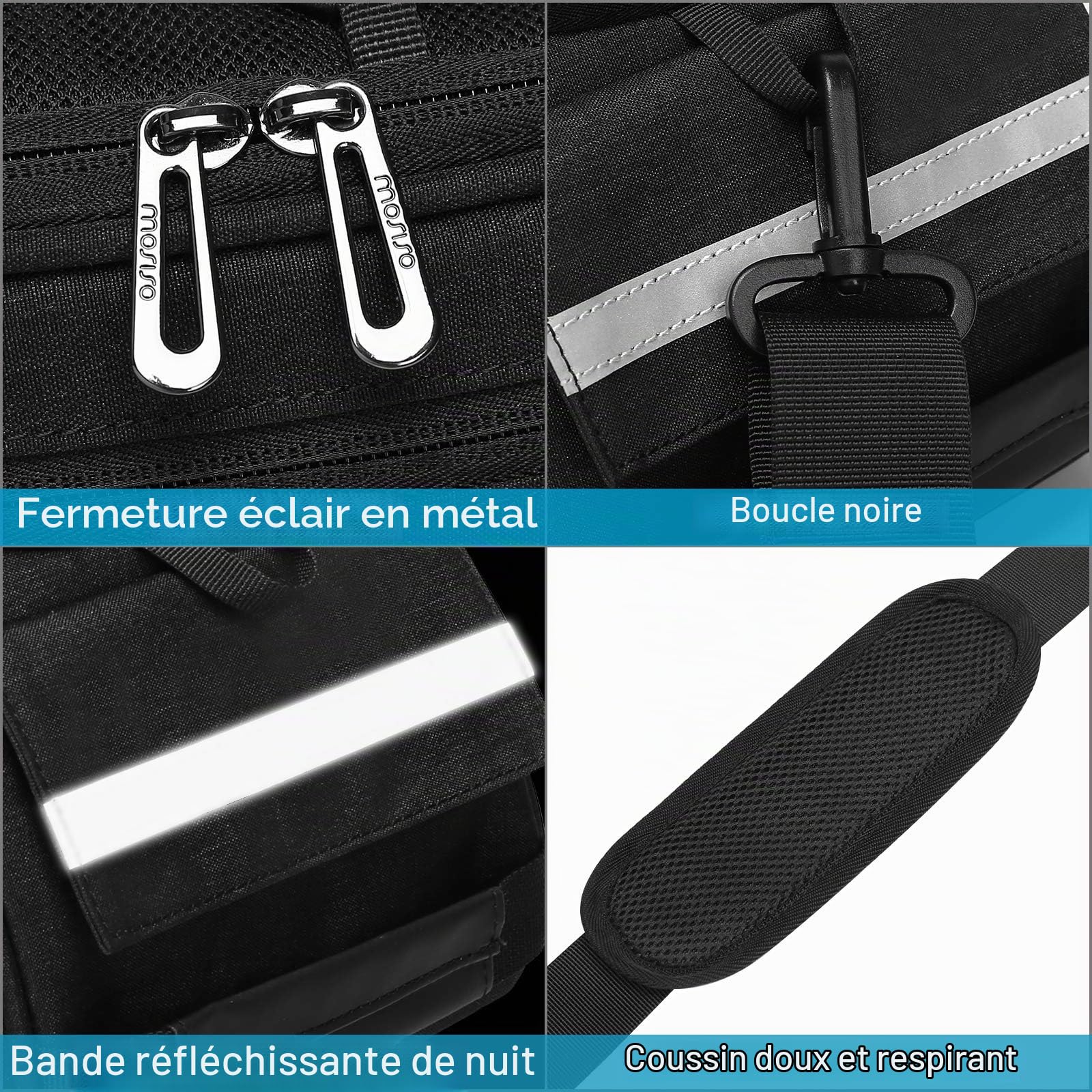 MOSISO Sac de Support de Vélo, Hydrofuge Vélo Tronc Sacoche Siège Arrière Cyclisme Bicyclette Transporteur Banquette Arrière Bagage Selle Sac à Bandoulière