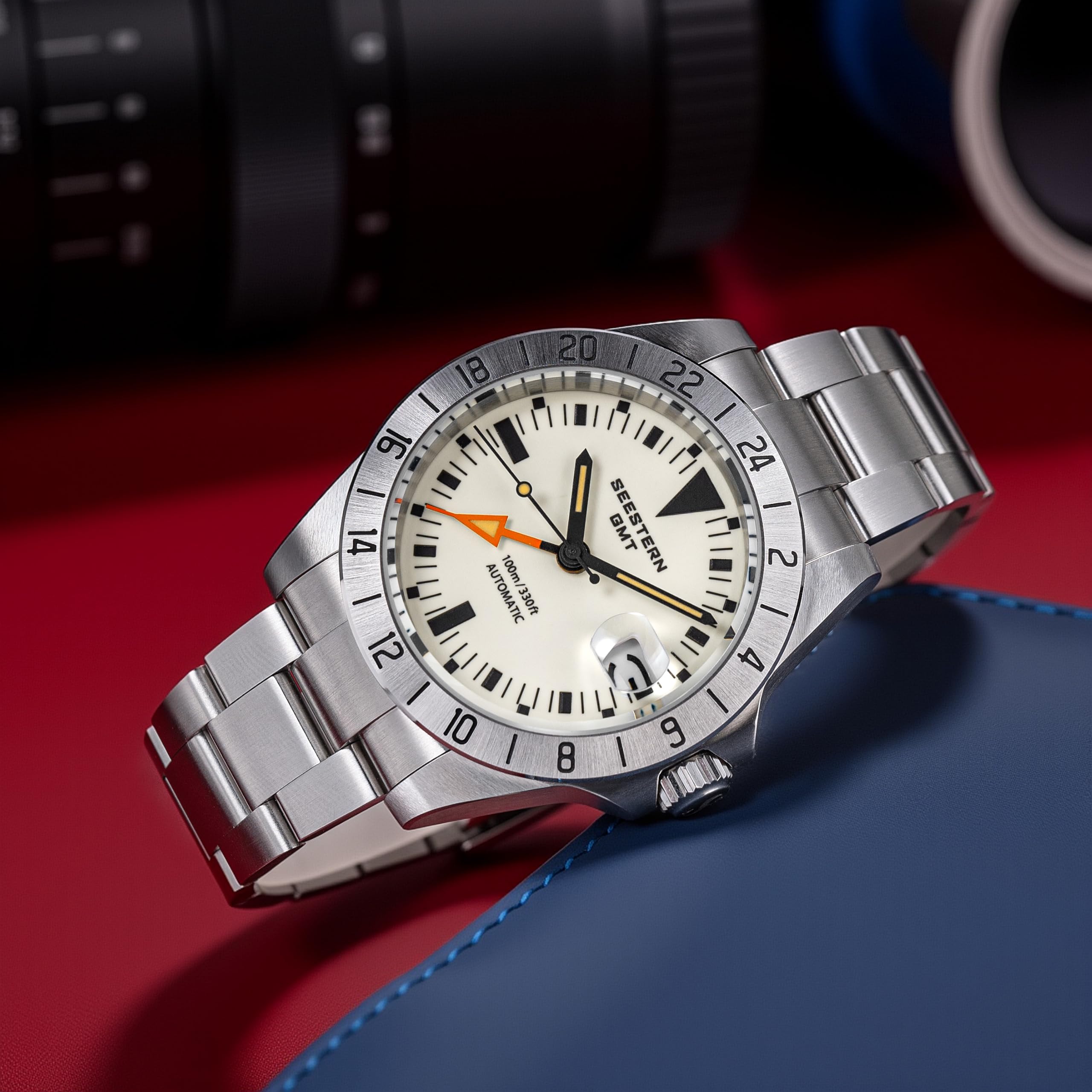 Sugess BB GMT S436-2.L - Orologio meccanico da uomo, in vetro zaffiro, 100 m