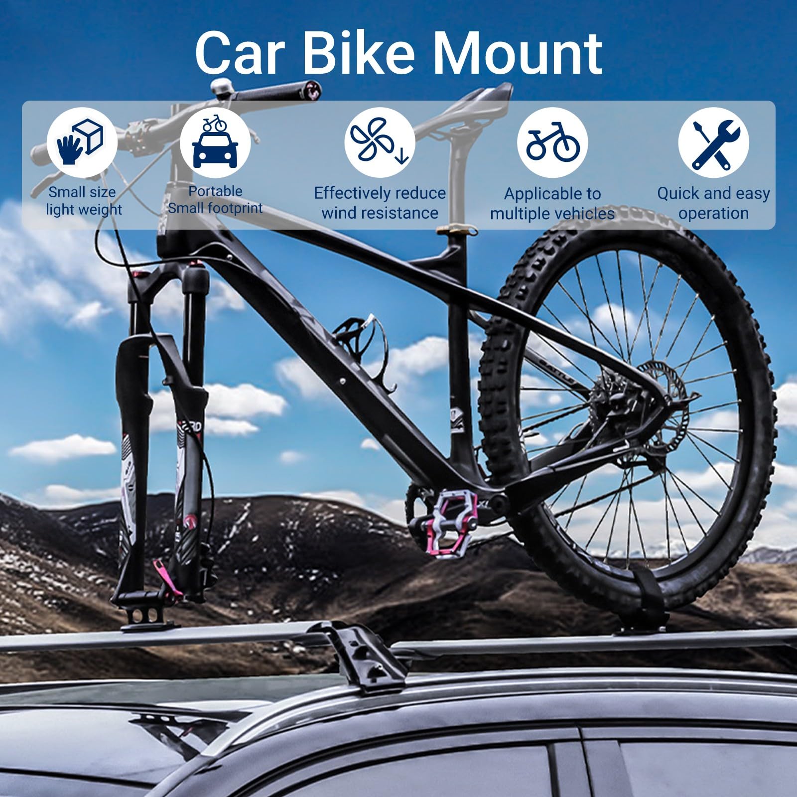 Uchwyt na widelec rowerowy, uchwyt na widelec MTB, uchwyt na przednie koło rowerowe, uchwyt na widelec aluminiowy, mocny klips. Akcesoria do artykułów podróżnych na zewnątrz