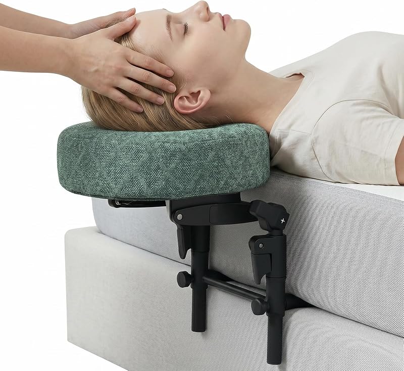 Apoio facial ajustável para cama JJyiffee, verde, com almofada e suporte metálico