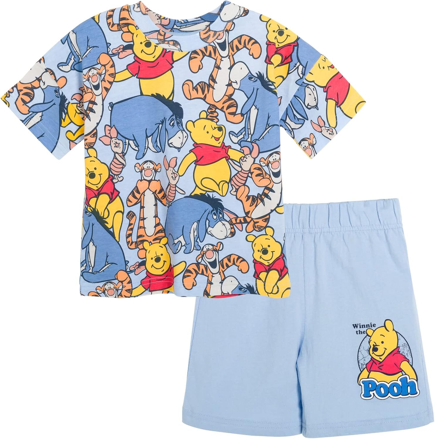Disney Mickey Mouse Winnie The Pooh Donald Duck Pluto Piglet Tigger Graphic T-Shirt and Shorts Set Infant to Big Kid