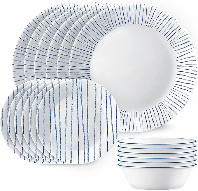 Corelle 18Piece Dinnerware Set, Service for 6, Lightweight Round