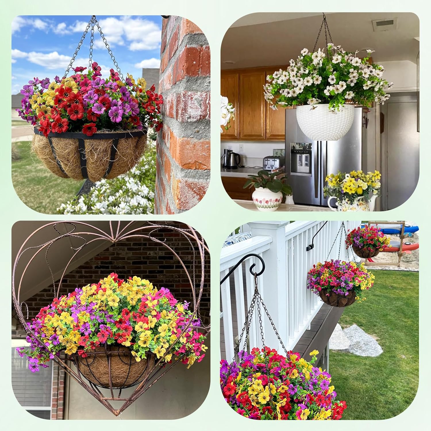 Nepfaivy Artificial Outdoor Flowers UV-Resistant - Realistic Artificial Flowers for Outdoors 12 Bundles of 6 Colors, Fade Resistant Fake Flowers for Outside, Plastic Faux Flowers for Outdoor Planters - Image 7