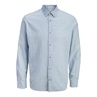Jjesummer Linen Blend Shirt L/S SN, Celestial Blu