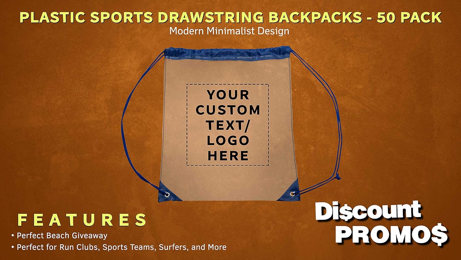 DISCOUNT PROMOS Plastic Drawstring Backpacks