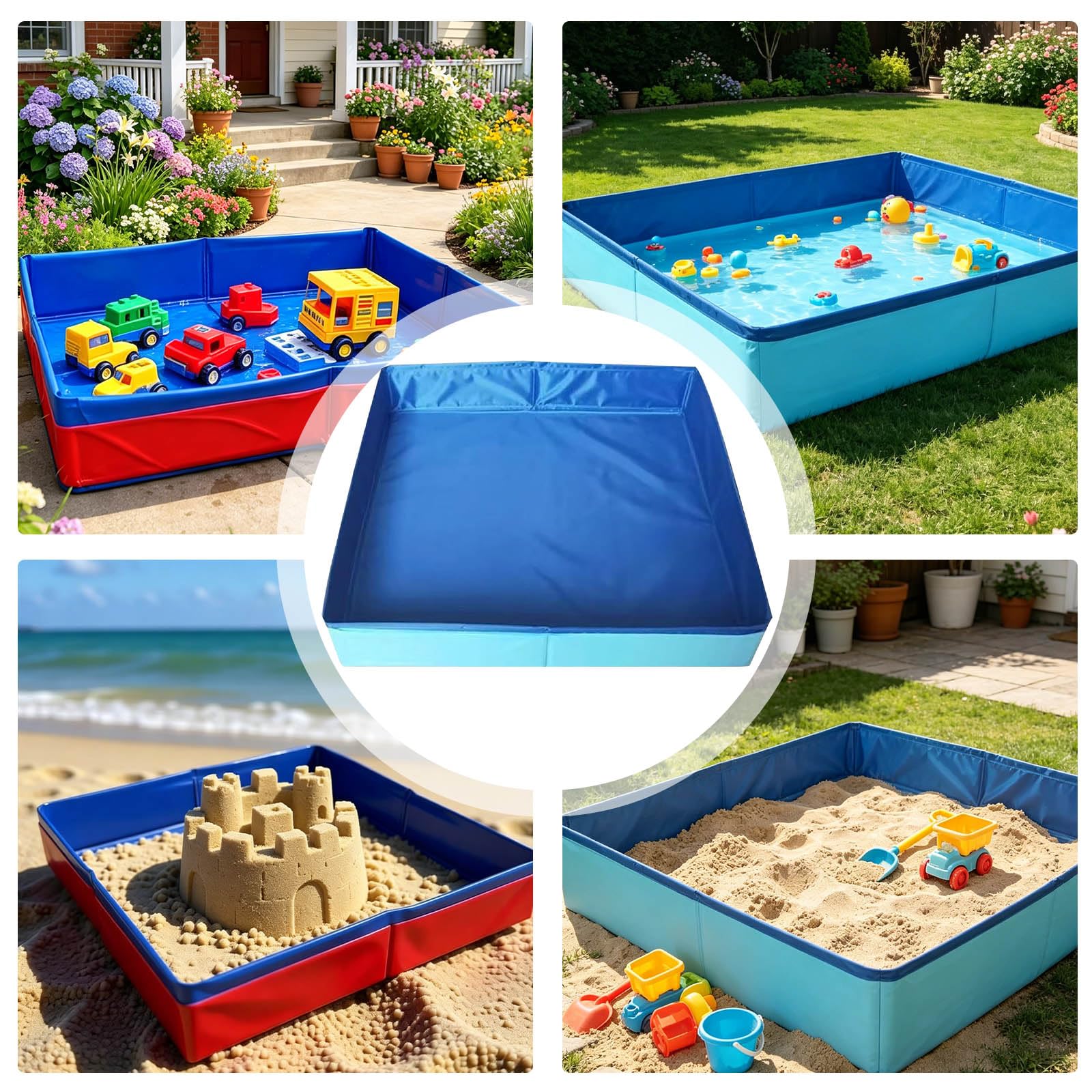 2 Stück Hundepool Faltbar,Faltbarer Haustierpool Schwimmbecken 50x50x10cm | faltbares planschbecken kleine hunde katzen haustiere hundepool hundebadewanne mini Hunde pool klappbar schwimmbecken