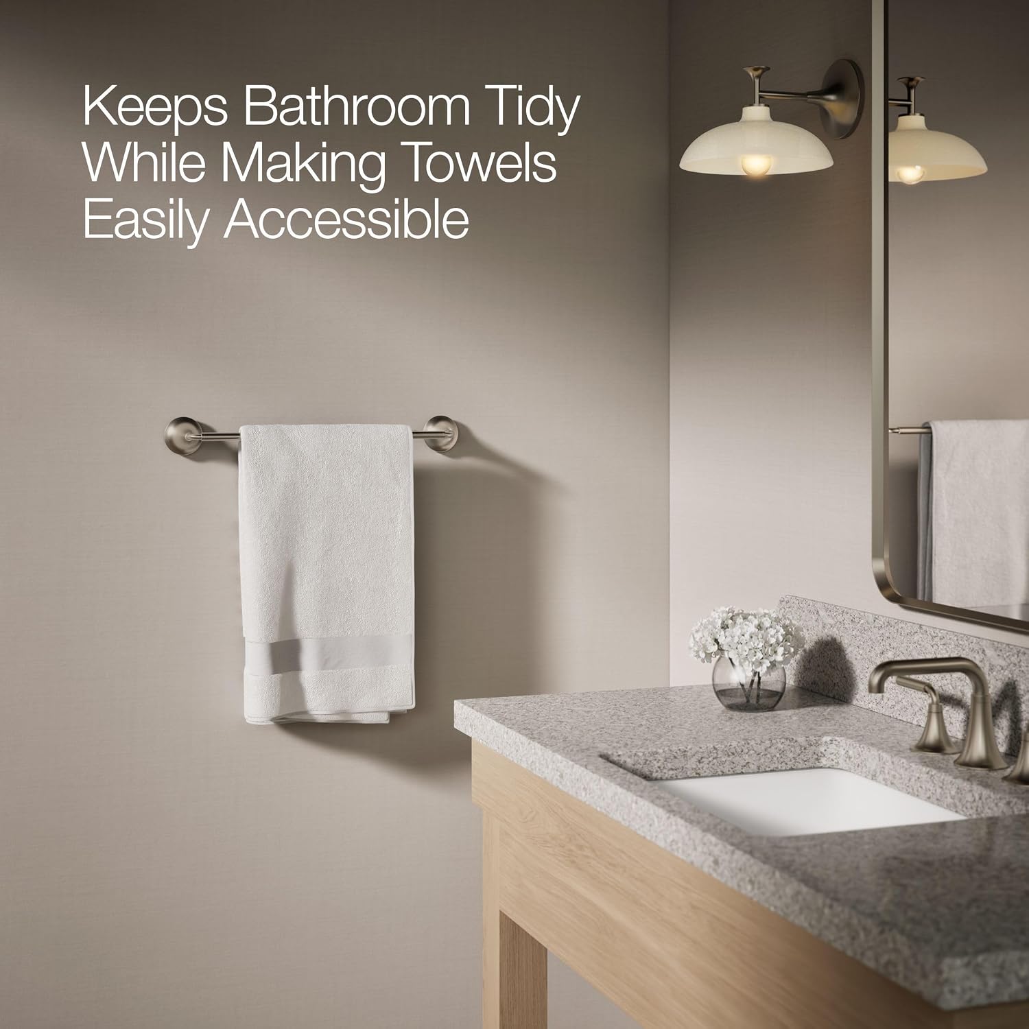 Kohler 27425-BN Tone™ 18" Towel bar, Vibrant Brushed Nickel