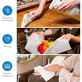 AMERICAN HOMESTEAD Disposable Hand Towels for Bathroom - White Linen-Like Guest Napkins - Ideal Paper Dinner Napkins or Bathroom Towels for Guests - 540 Count - Smooth - 15.5 x 12