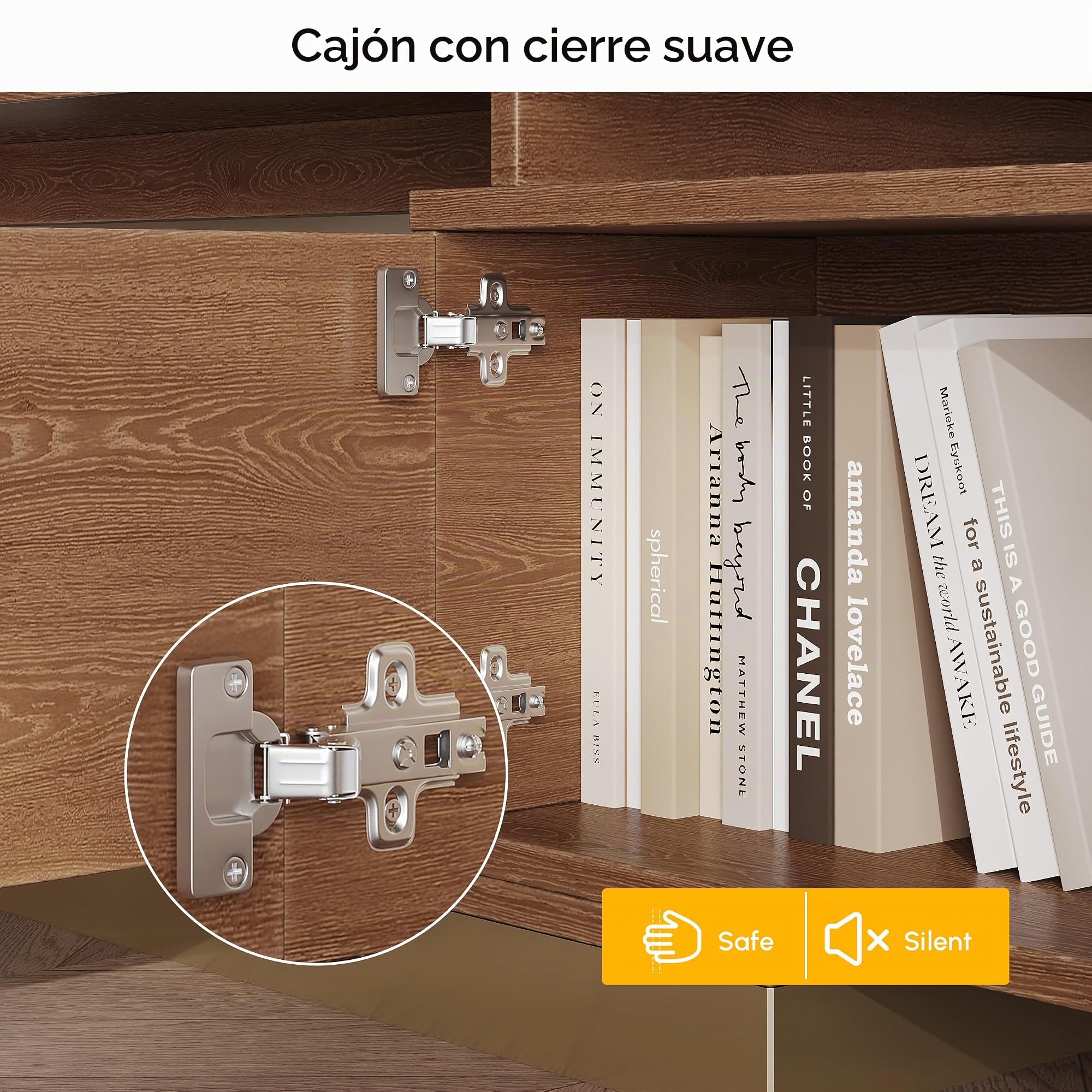 Homary Mueble TV Extensible para TVs de 65-85 Pulgadas (Nogal)