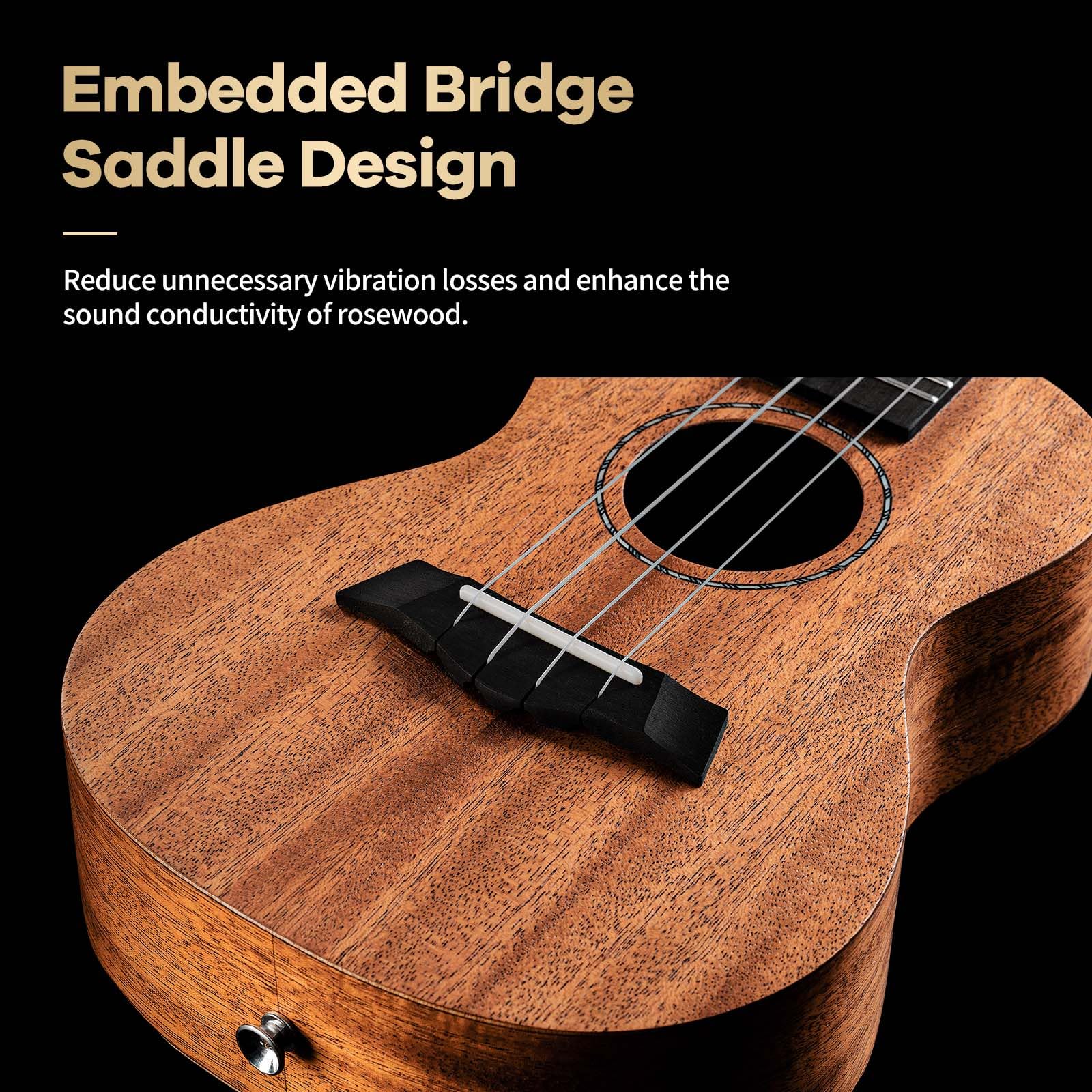 TERENCE Sopran Ukulele 23 Zoll Mahagoni Ukelelele für professionelle Anfänger Erwachsene Ukulele Kit mit Stimmgerät, Kapodaster, Aufbewahrungstasche, Gurt, Plektren, Nylon-Saite & Tuch