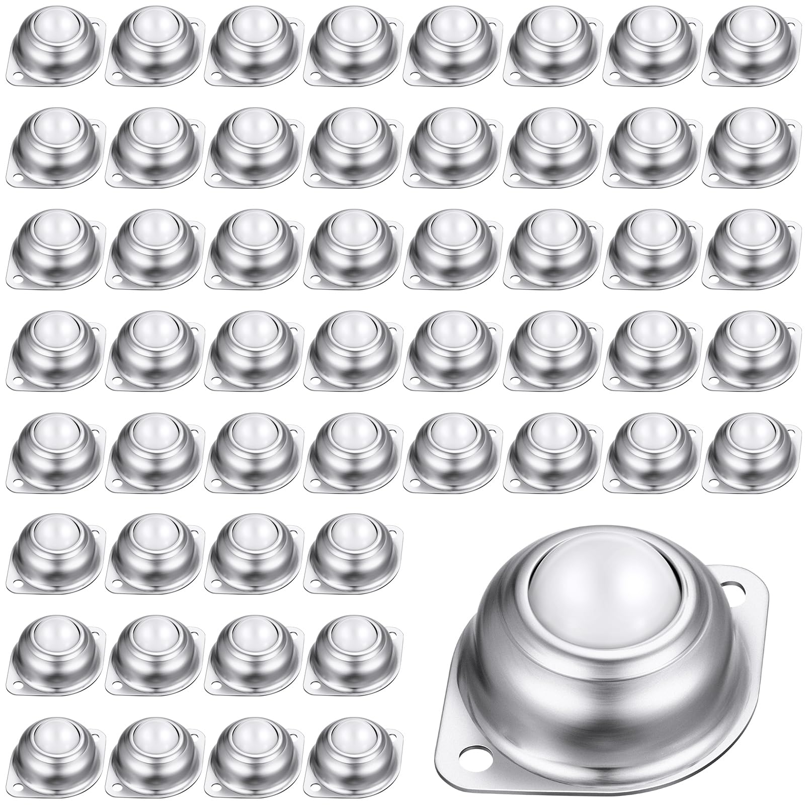 Gisafai 60 Pcs 1 Inch Roller Ball Transfer Bearing Nylon Round Ball Transfer Unit Universal Casters for Conveyor Roller Stand Transmission System